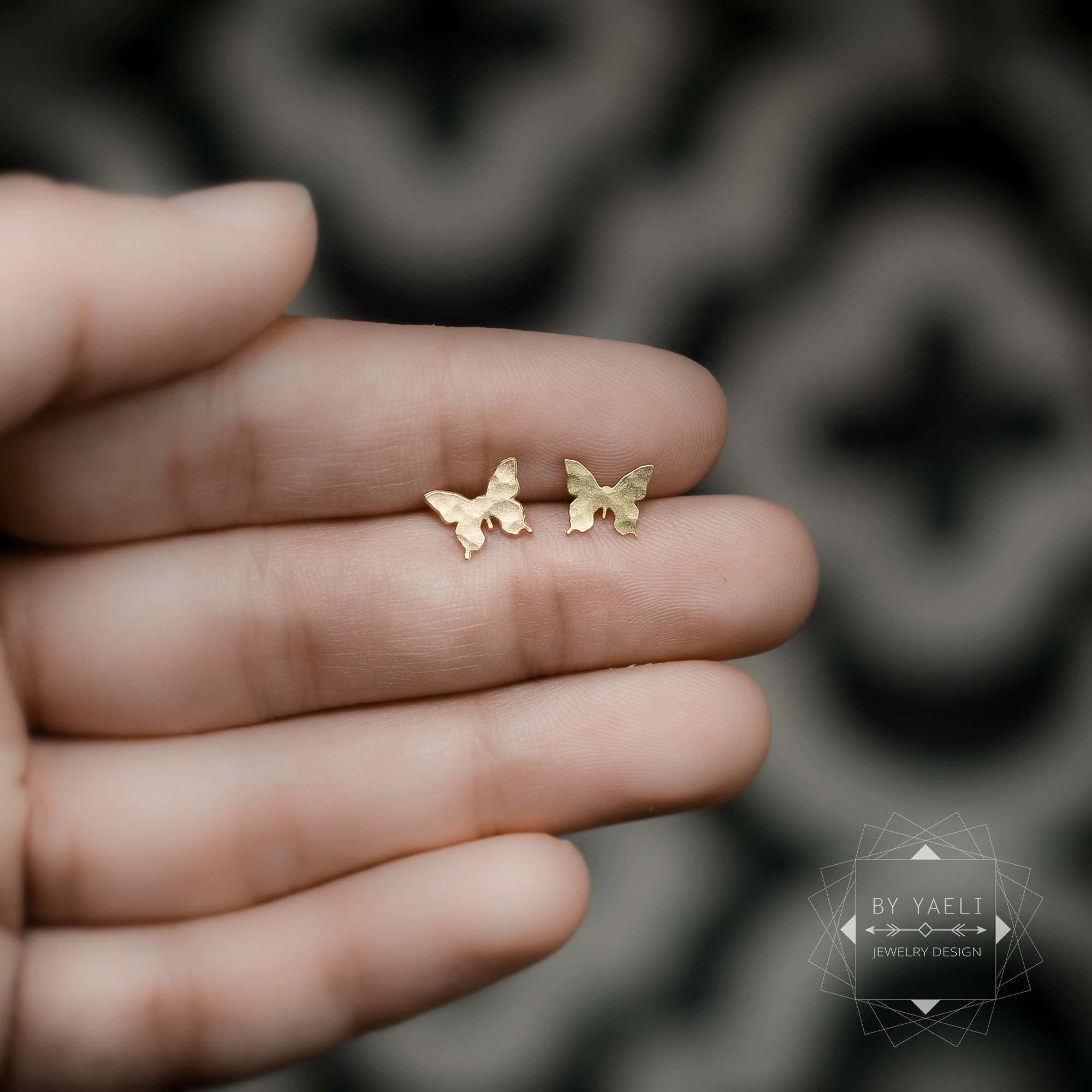 Butterfly earrings tiny butterfly stud earrings gold butterfly post earrings