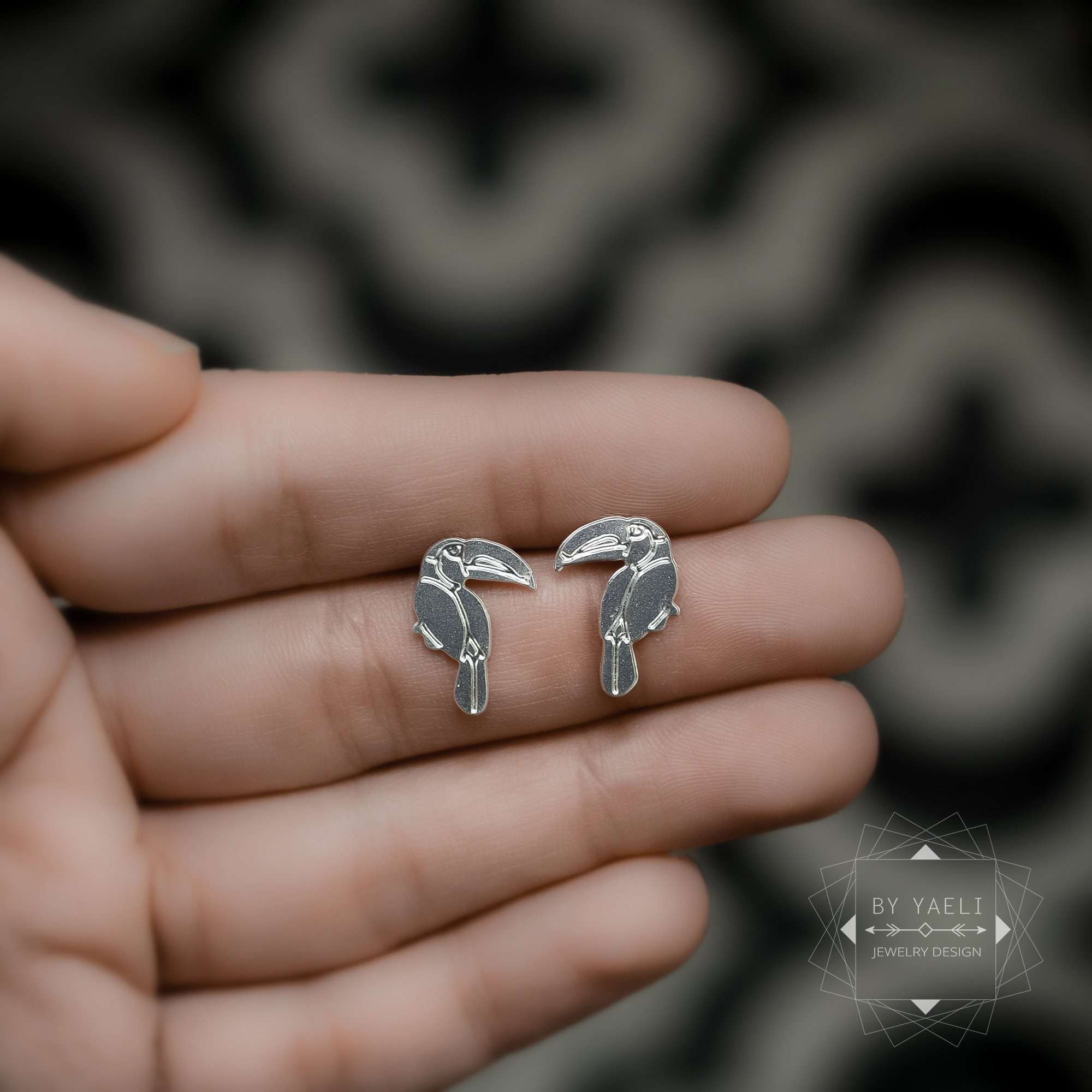 Toucan earrings tiny toucan stud earrings bird earrings toucan post earrings