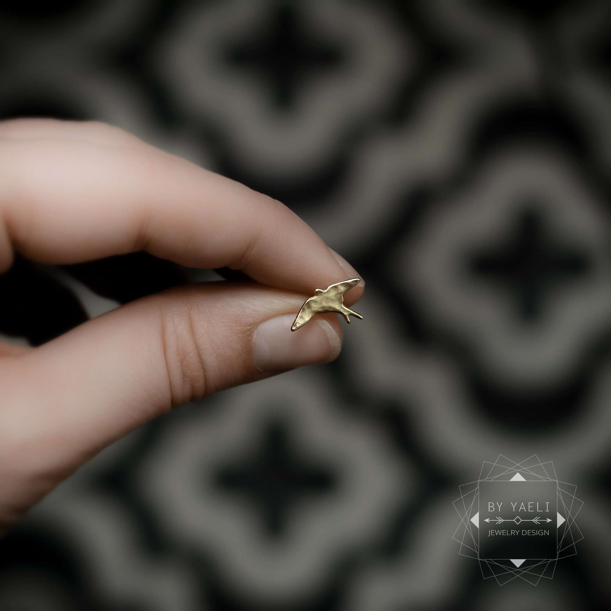 Swallow earrings gold swallow stud earrings tiny swallow post earrings