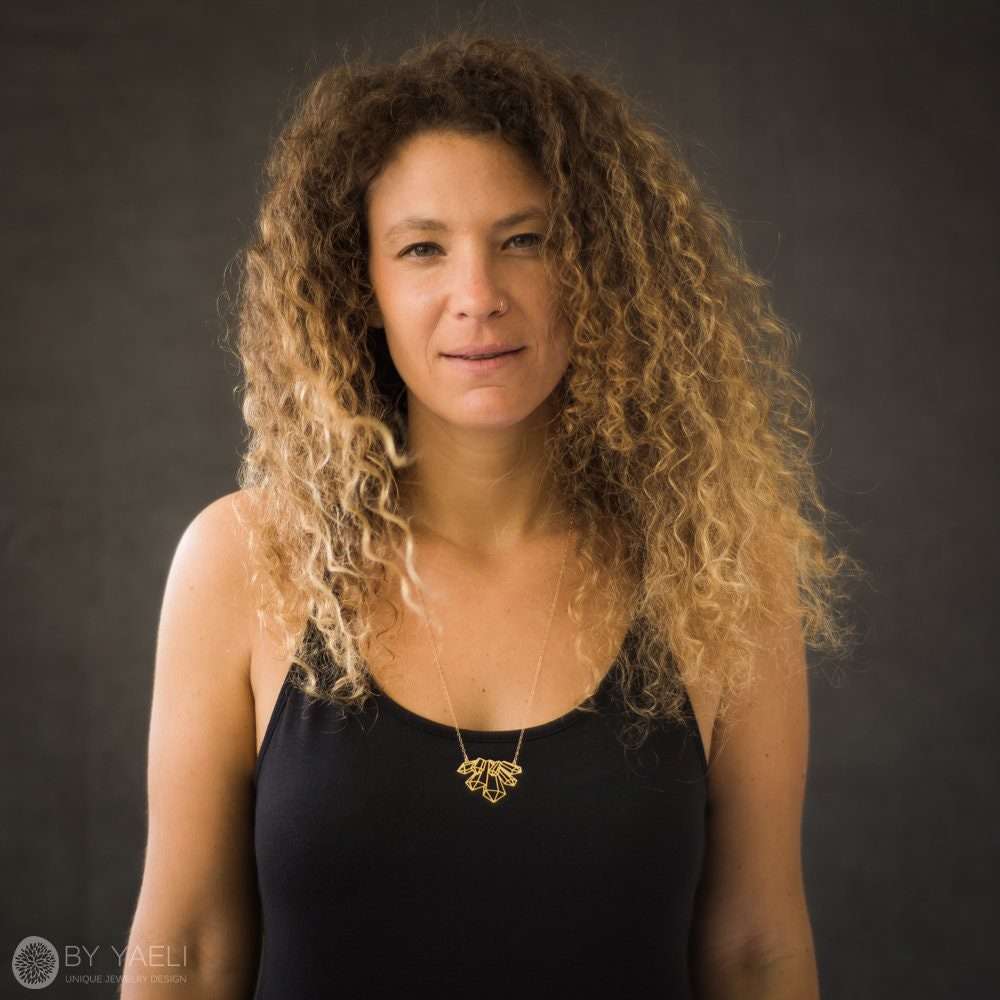 Geometric necklace gold crystal shape necklace gift for her