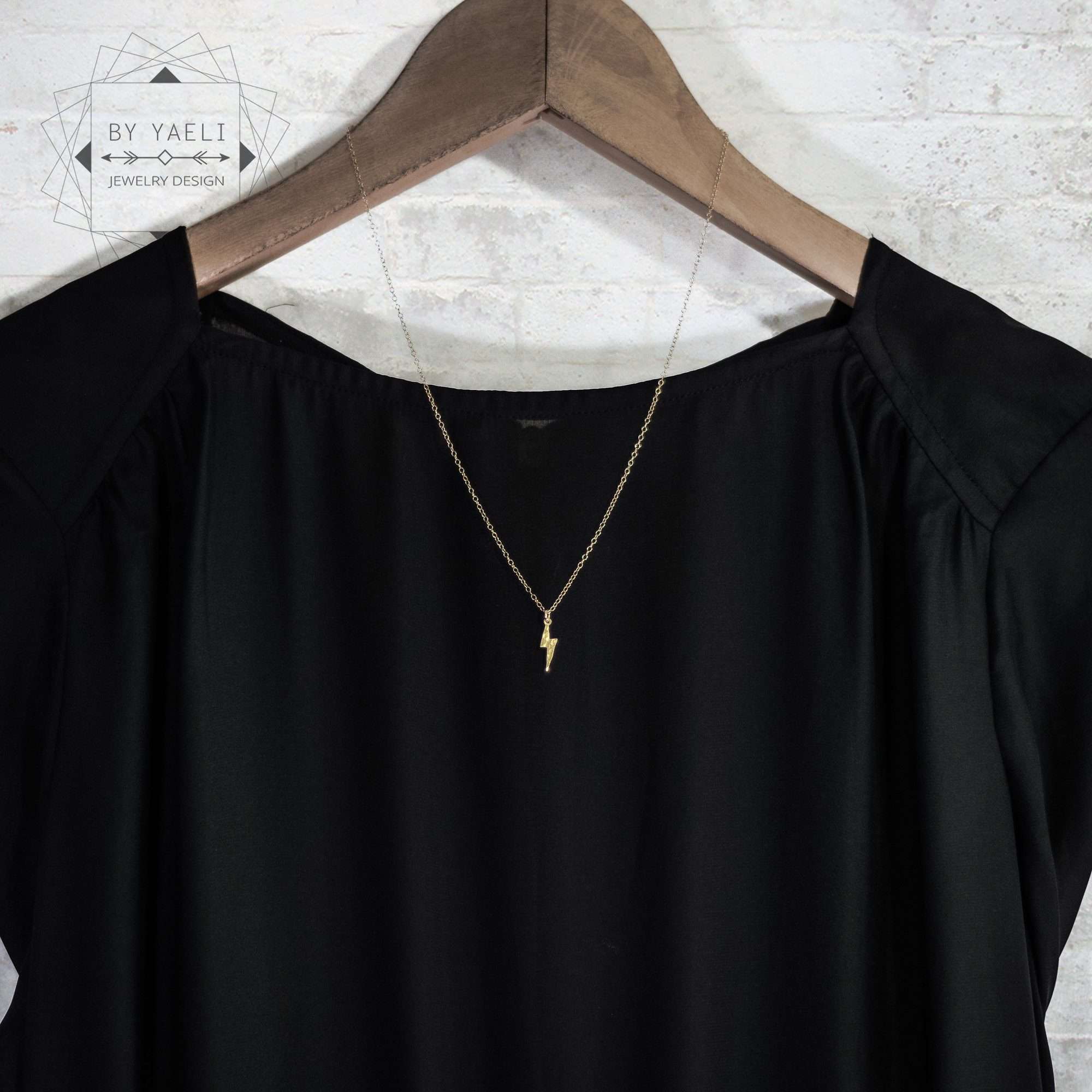 Lightning bolt necklace gold lightning bolt charm minimalist necklace