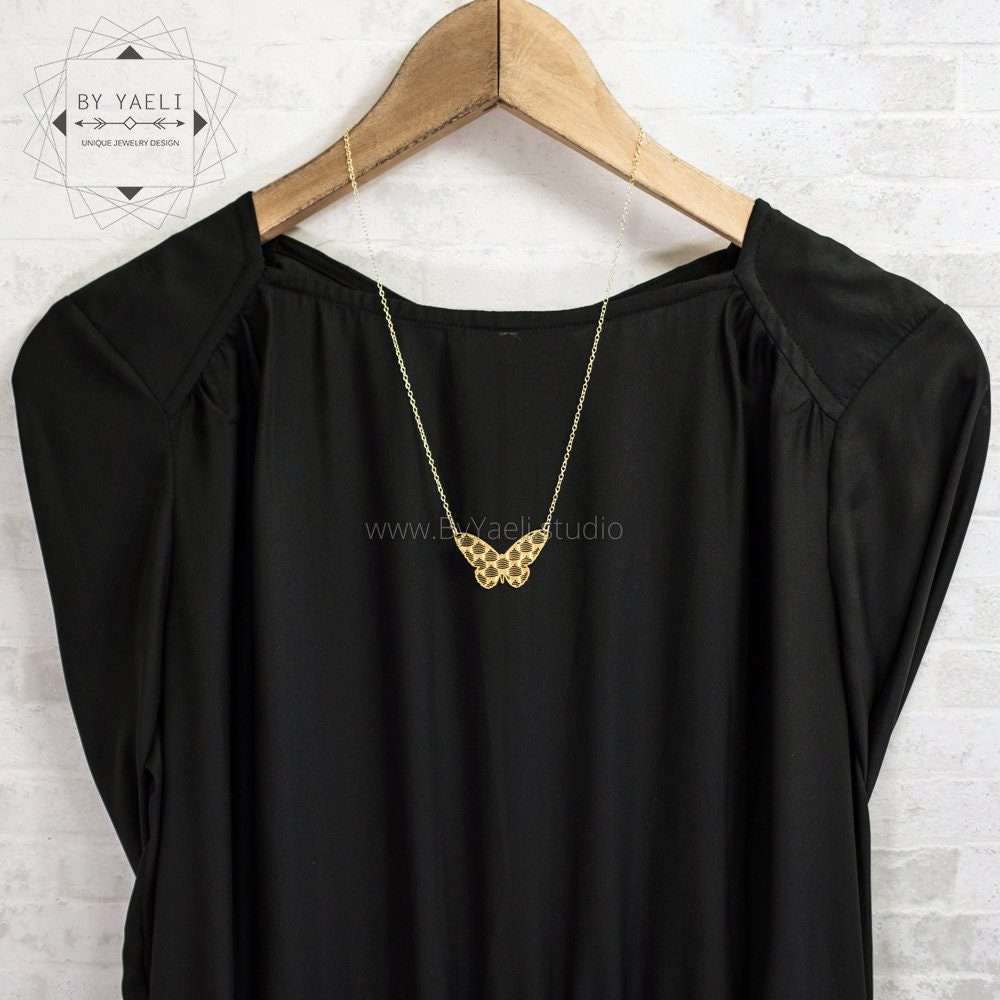 Butterfly necklace gold butterfly pendant butterfly jewelry geometric butterfly