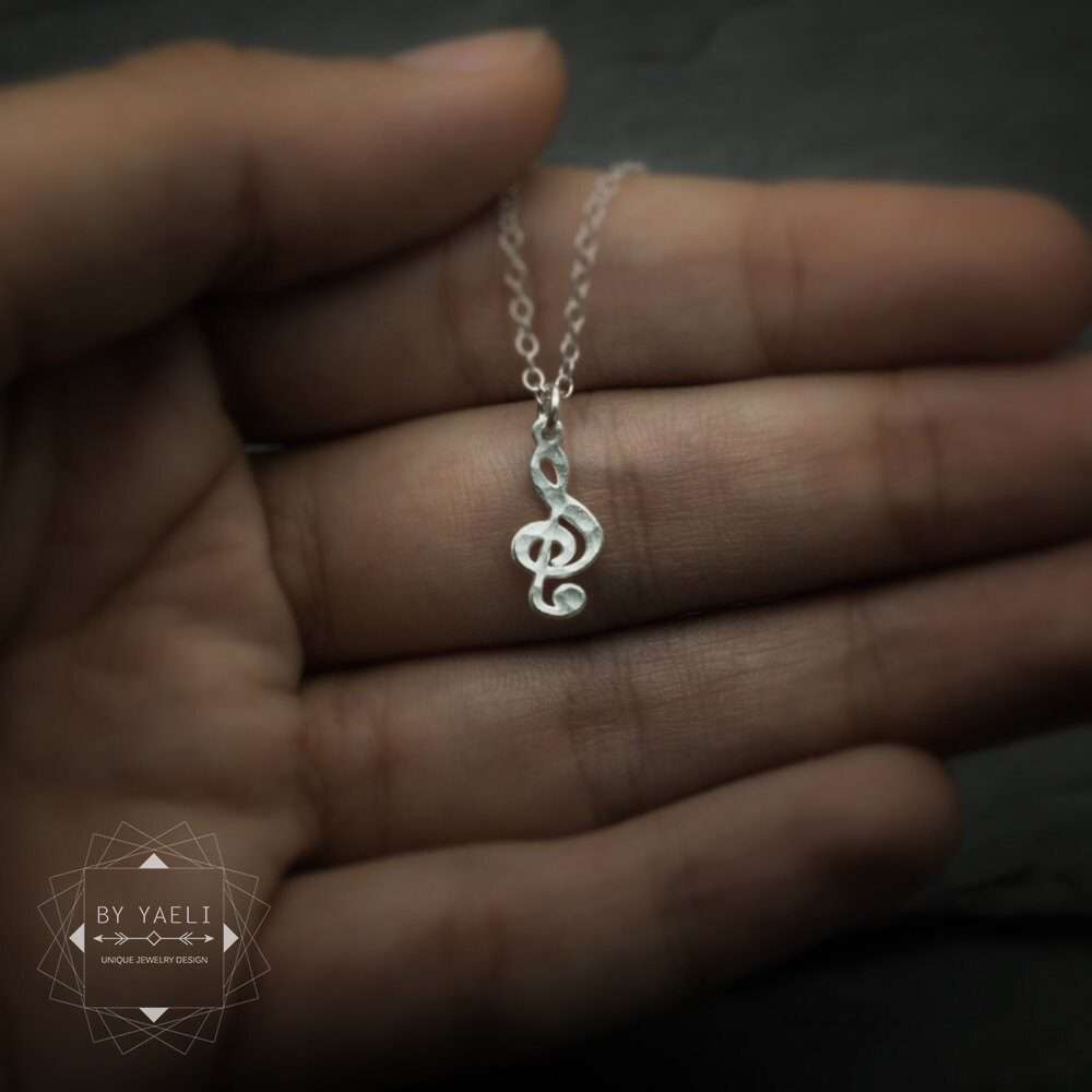 Treble clef necklace music jewelry Treble clef charm musician gift