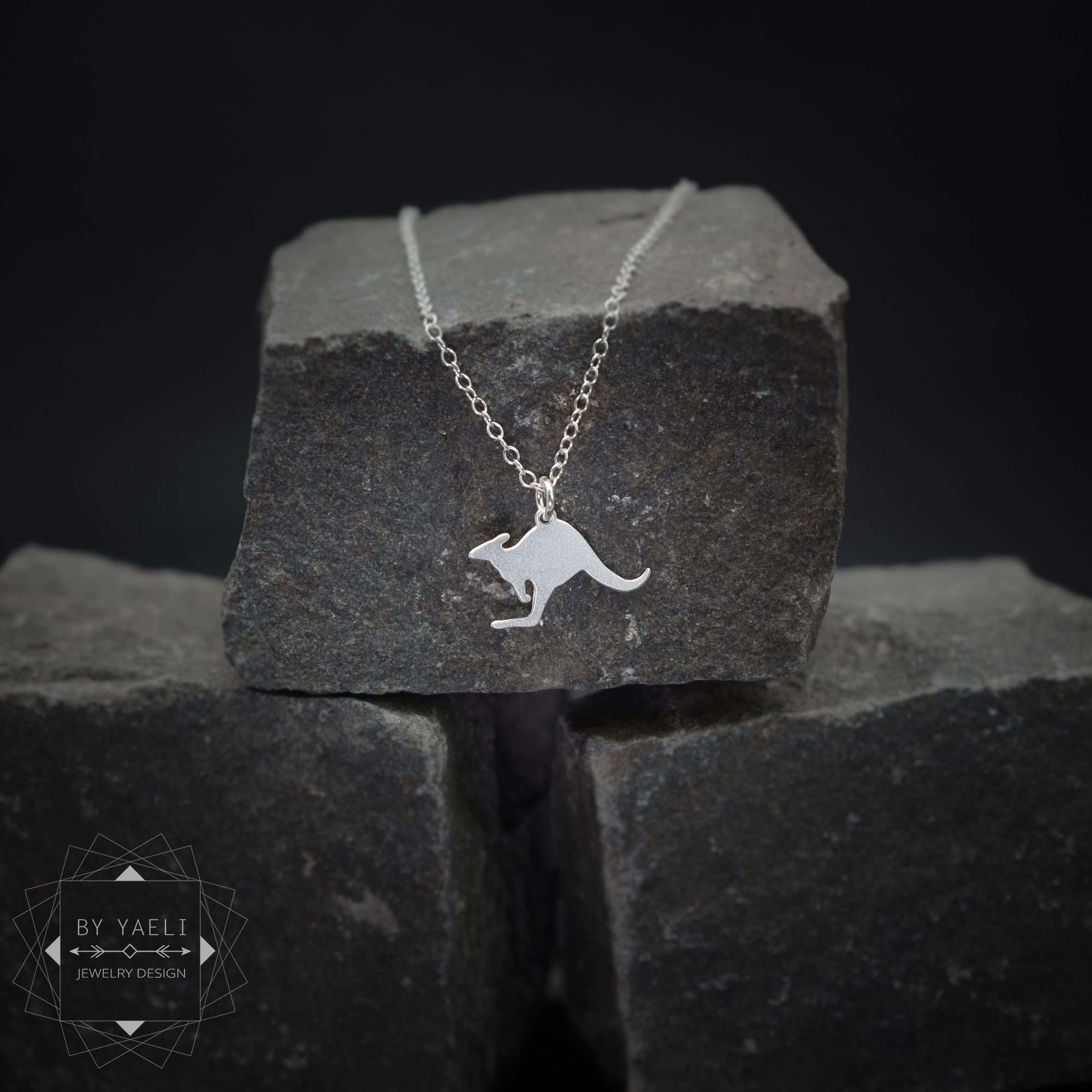 Kangaroo necklace tiny silver kangaroo charm kangaroo pendant