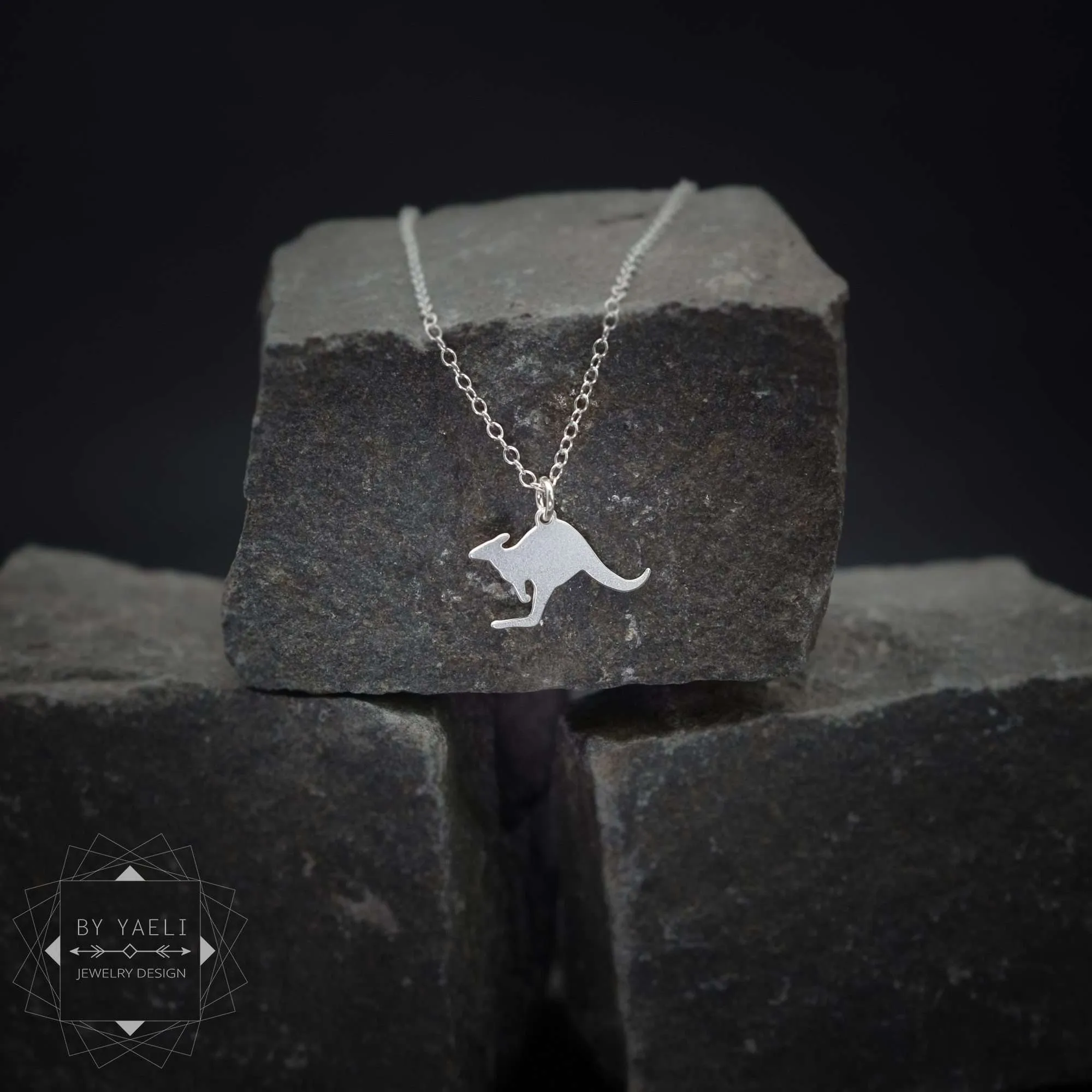 Kangaroo necklace tiny silver kangaroo charm kangaroo pendant