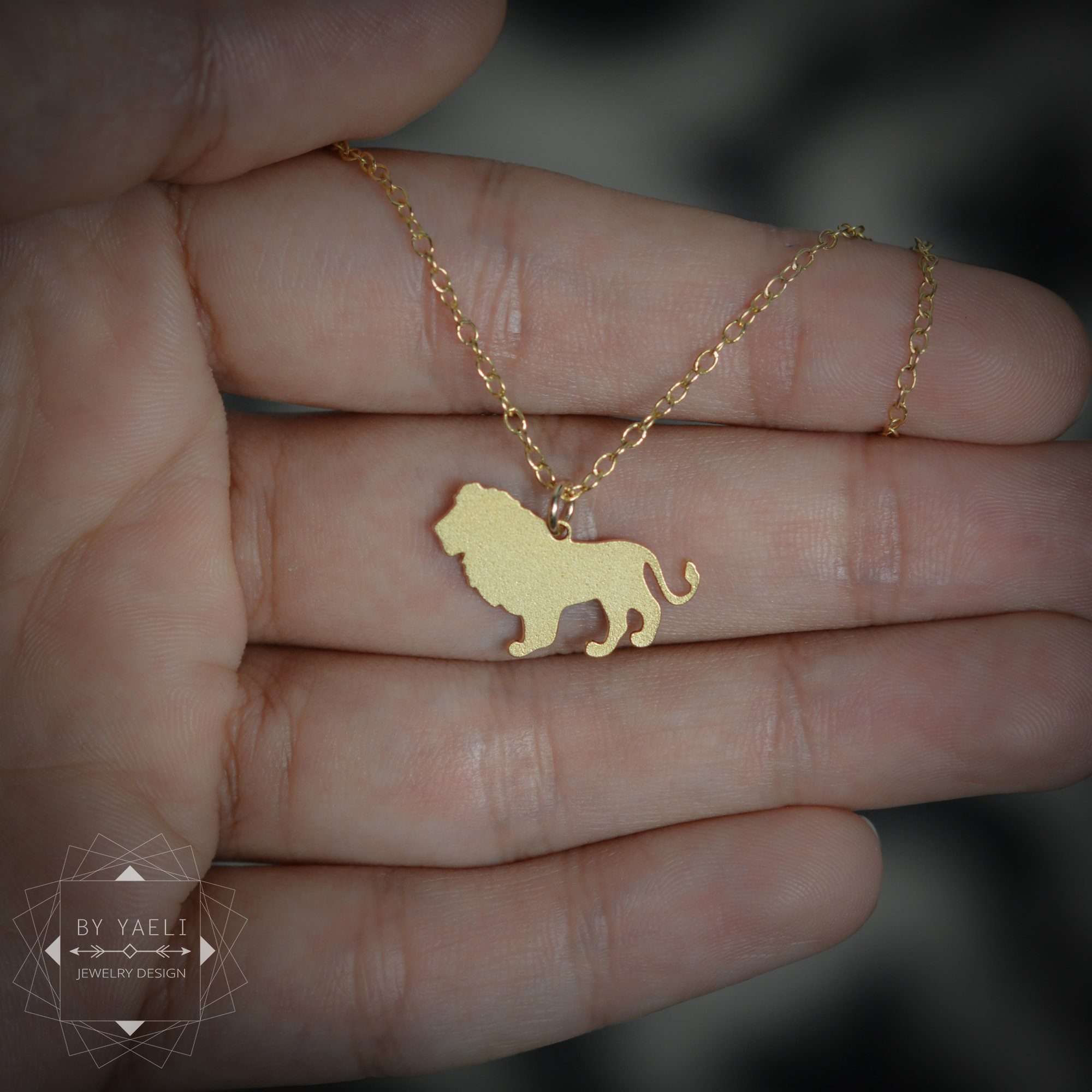 Leo necklace gold lion charm zodiac lion pendant