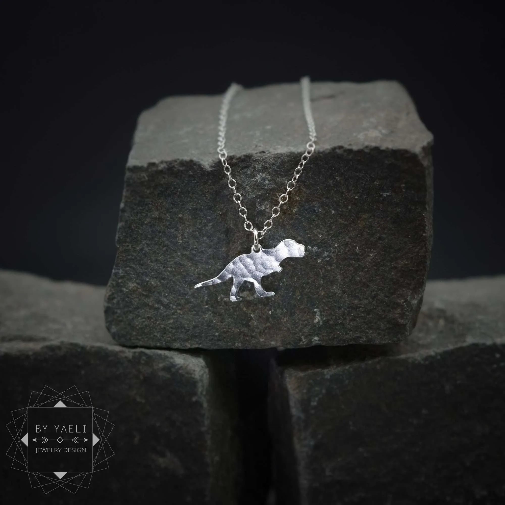 Dinosaur necklace tiny T rex charm silver dinosaur jewelry T rex necklace dinosaur charm