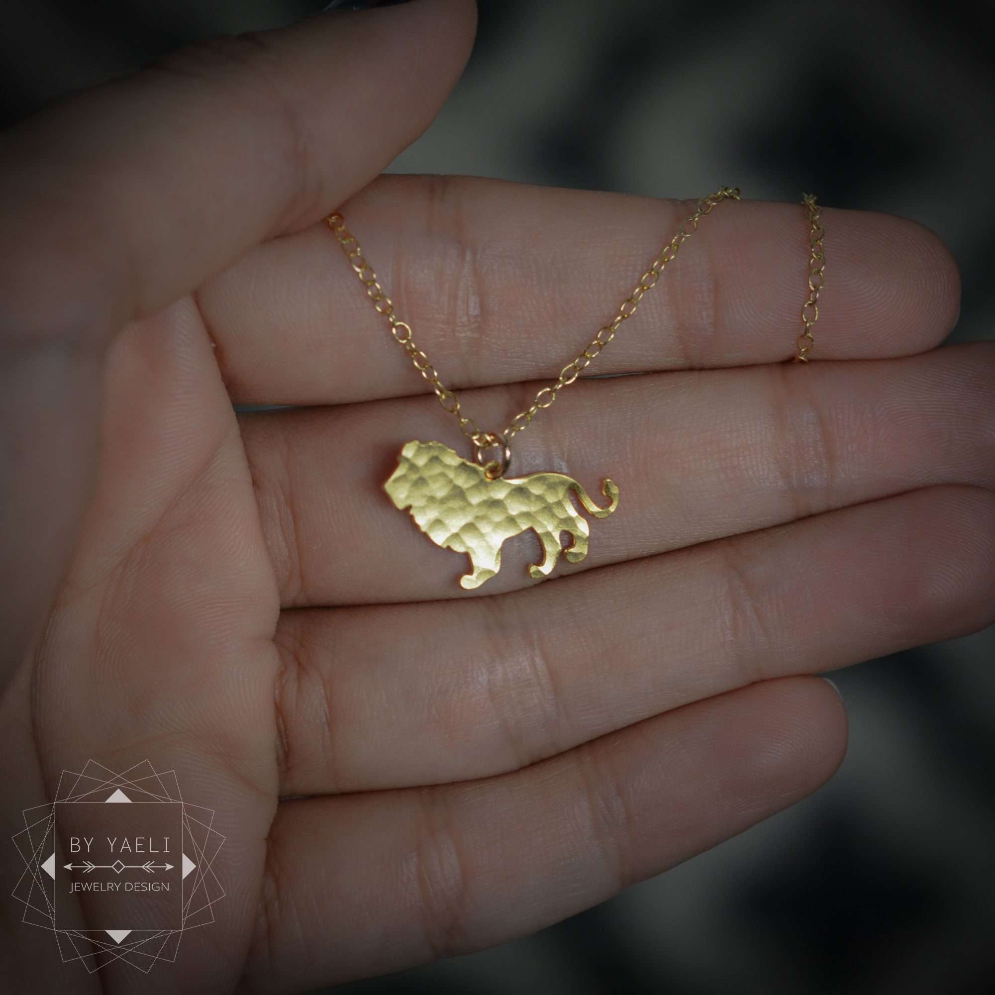 Leo necklace gold lion charm zodiac lion pendant
