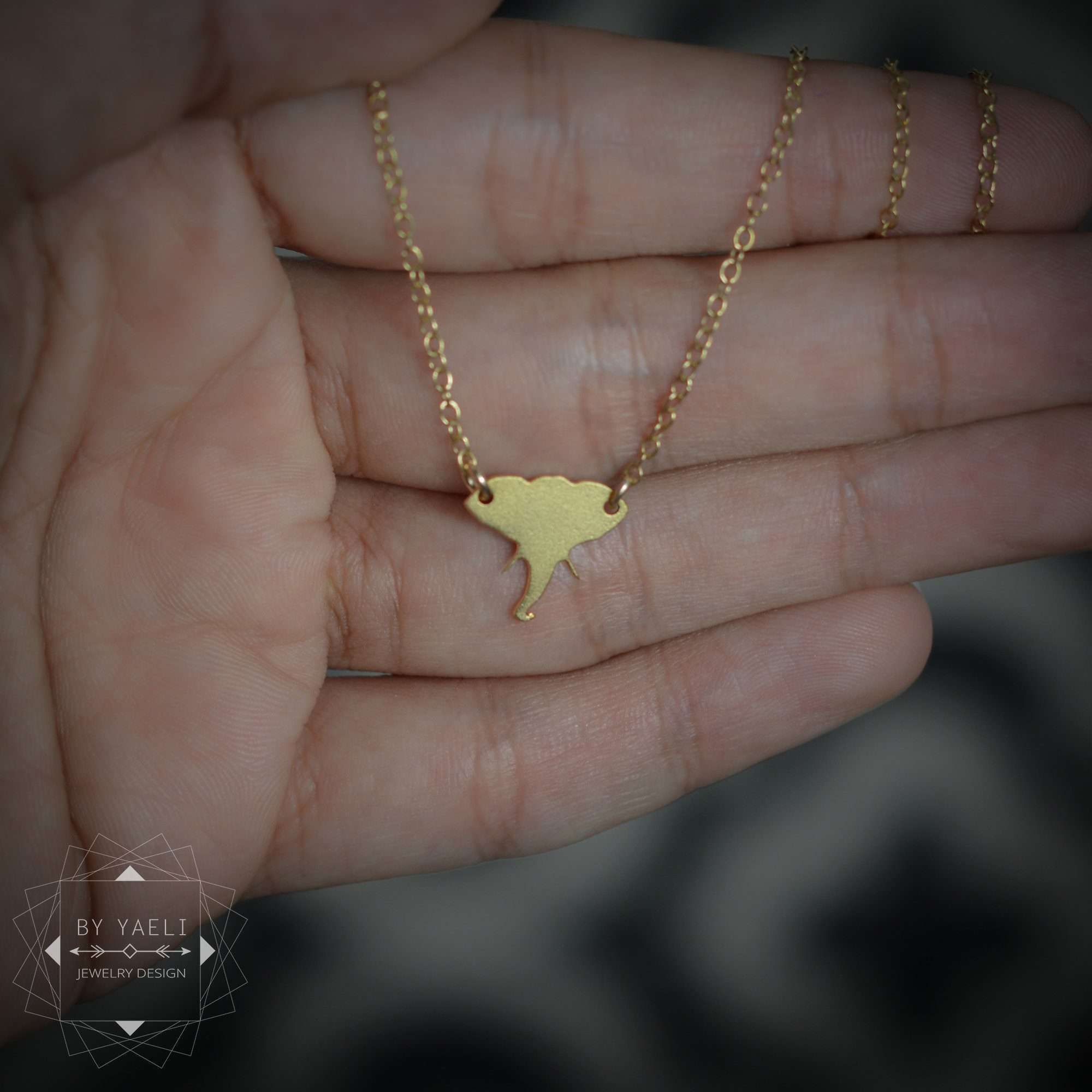 Elephant necklace dainty gold elephant charm elephant jewelry elephant pendant 3 Elephant necklace dainty gold elephant charm elephant jewelry elephant pendant - Image 3