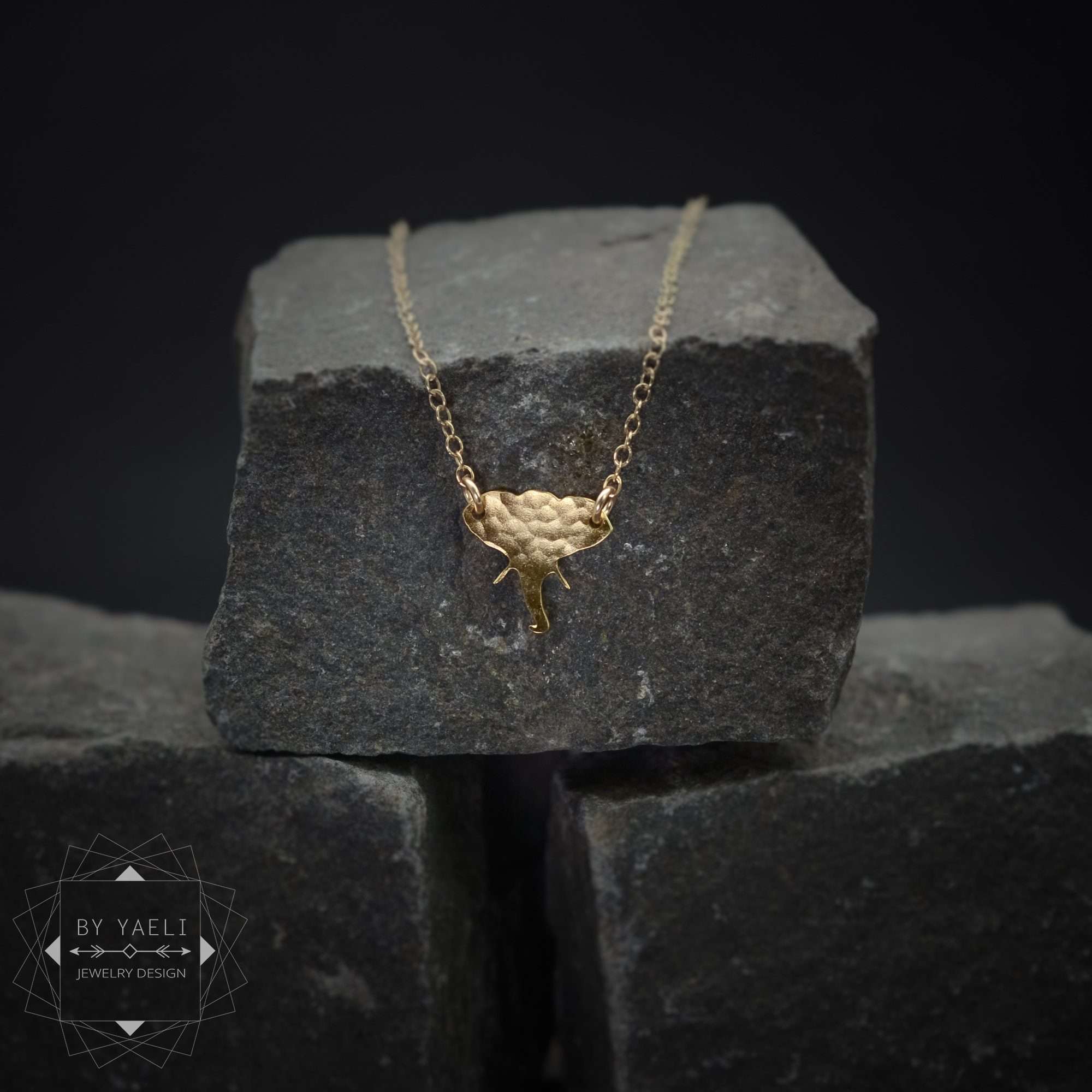 Elephant necklace dainty gold elephant charm elephant jewelry elephant pendant