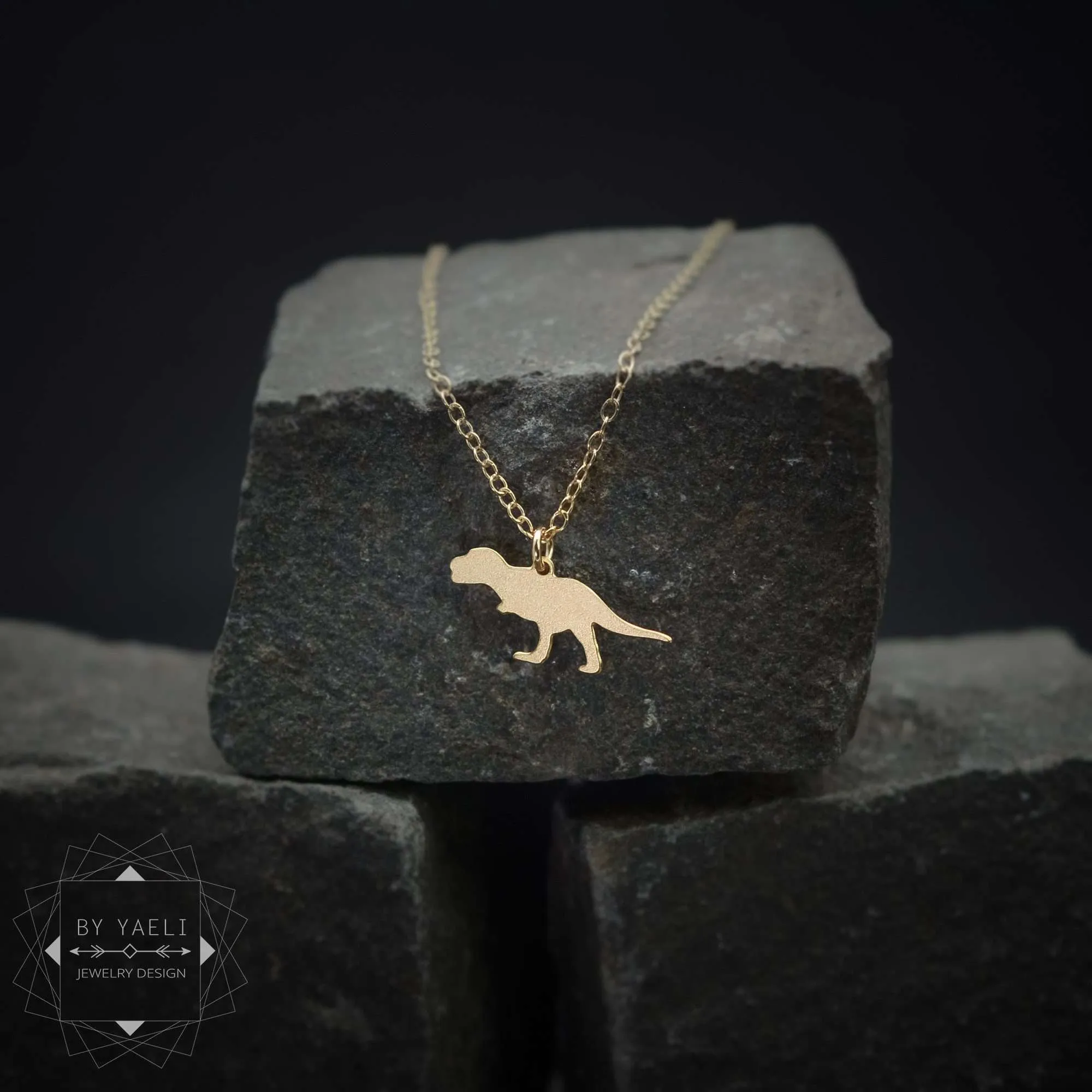 Dinosaur necklace gold tiny t rex charm dinosaur jewelry Trex dinosaur charm