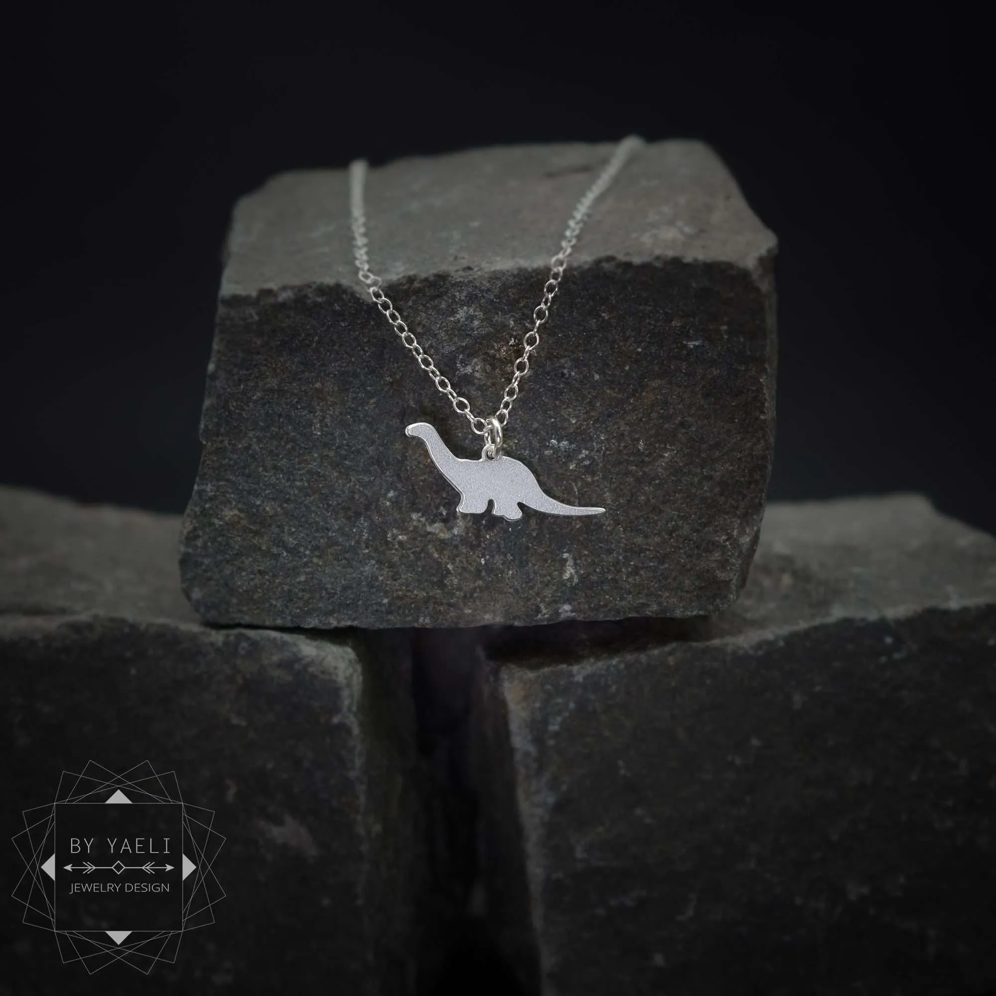 Dinosaur necklace silver brachiosaurus dinosaur charm dinosaur jewelry