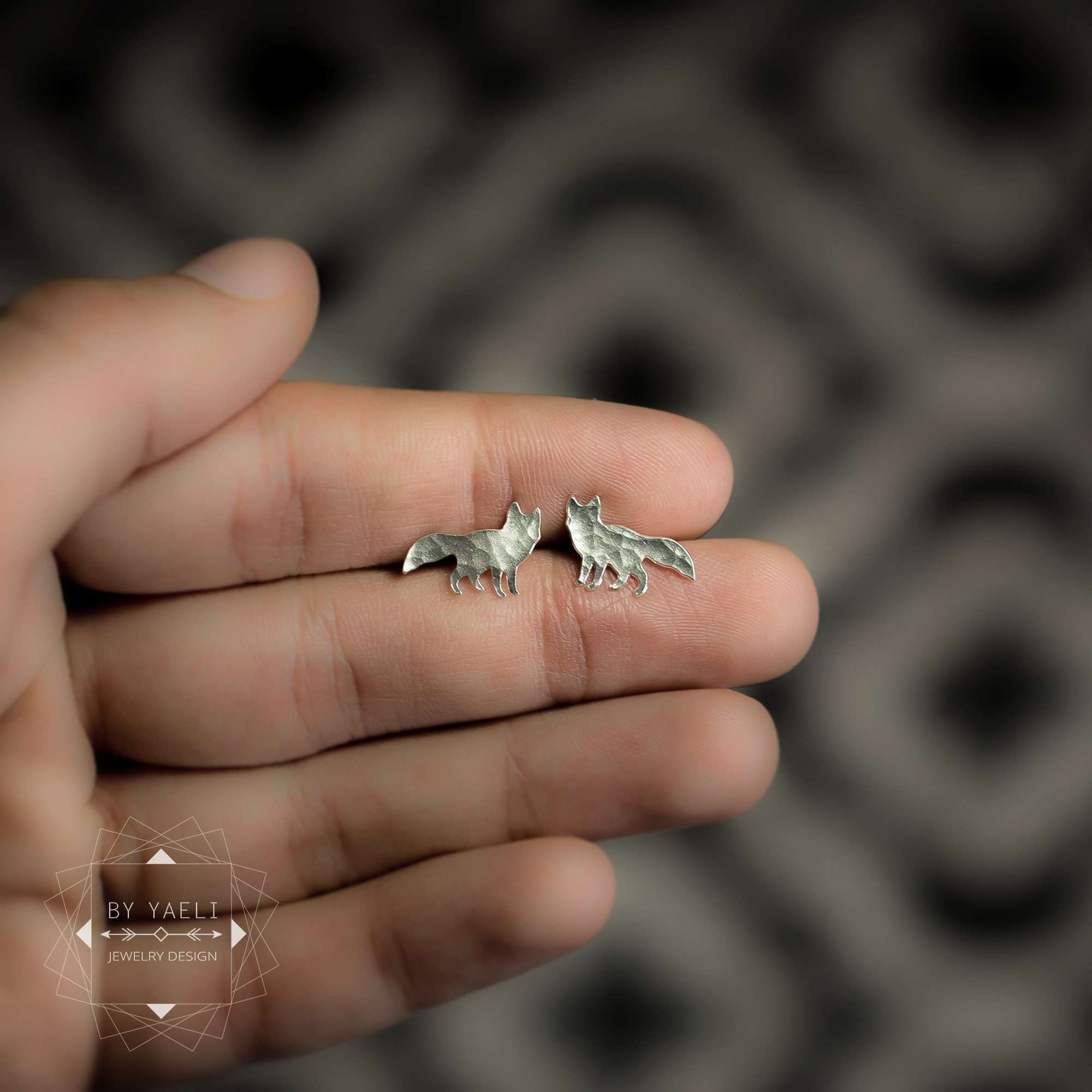 Fox earrings silver fox post earrings tiny fox stud earrings