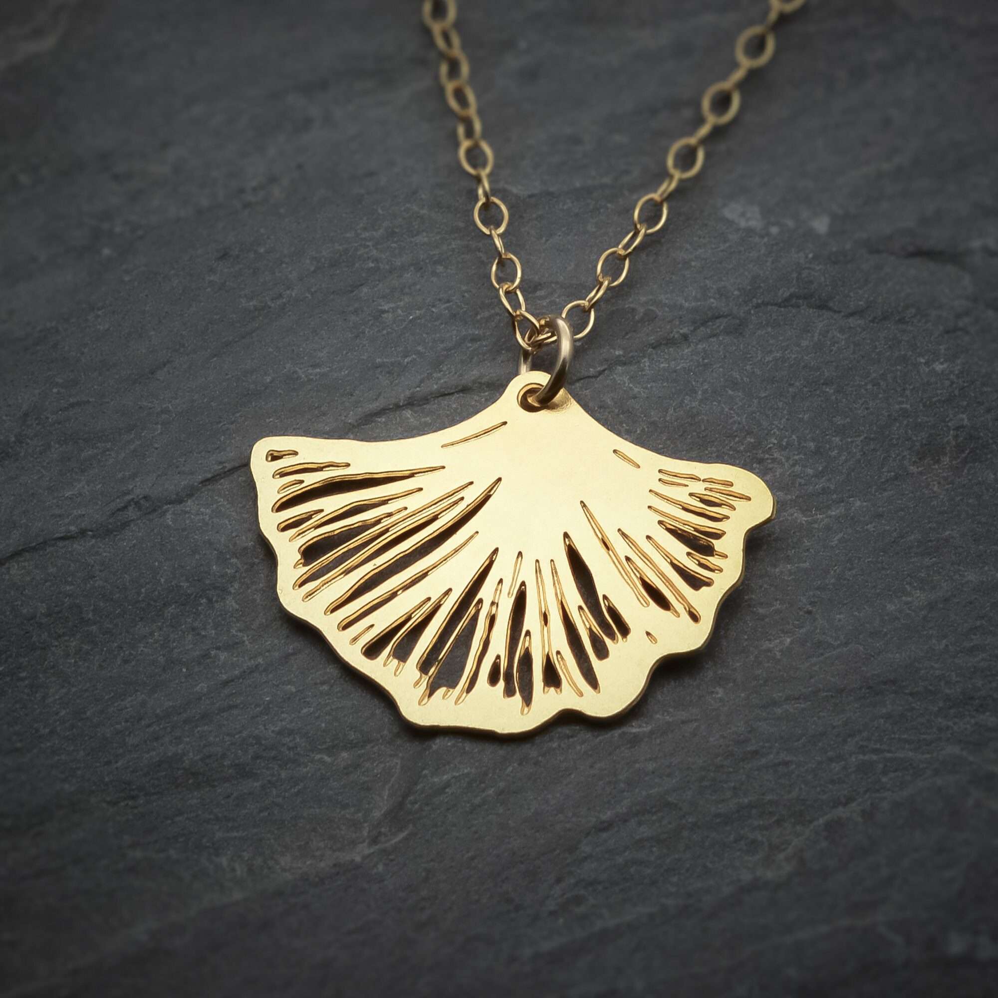 Gold leaf necklace ginkgo leaf necklace ginkgo charm leaf pendant