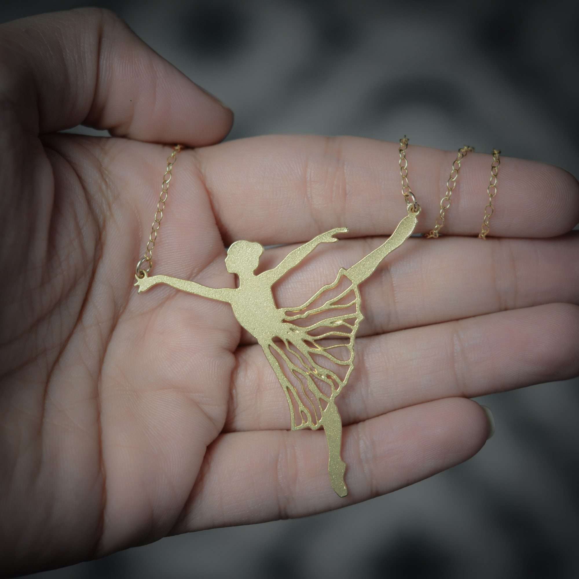 Ballerina necklace ballet dancing necklace gold dancer jewelry ballet lovers