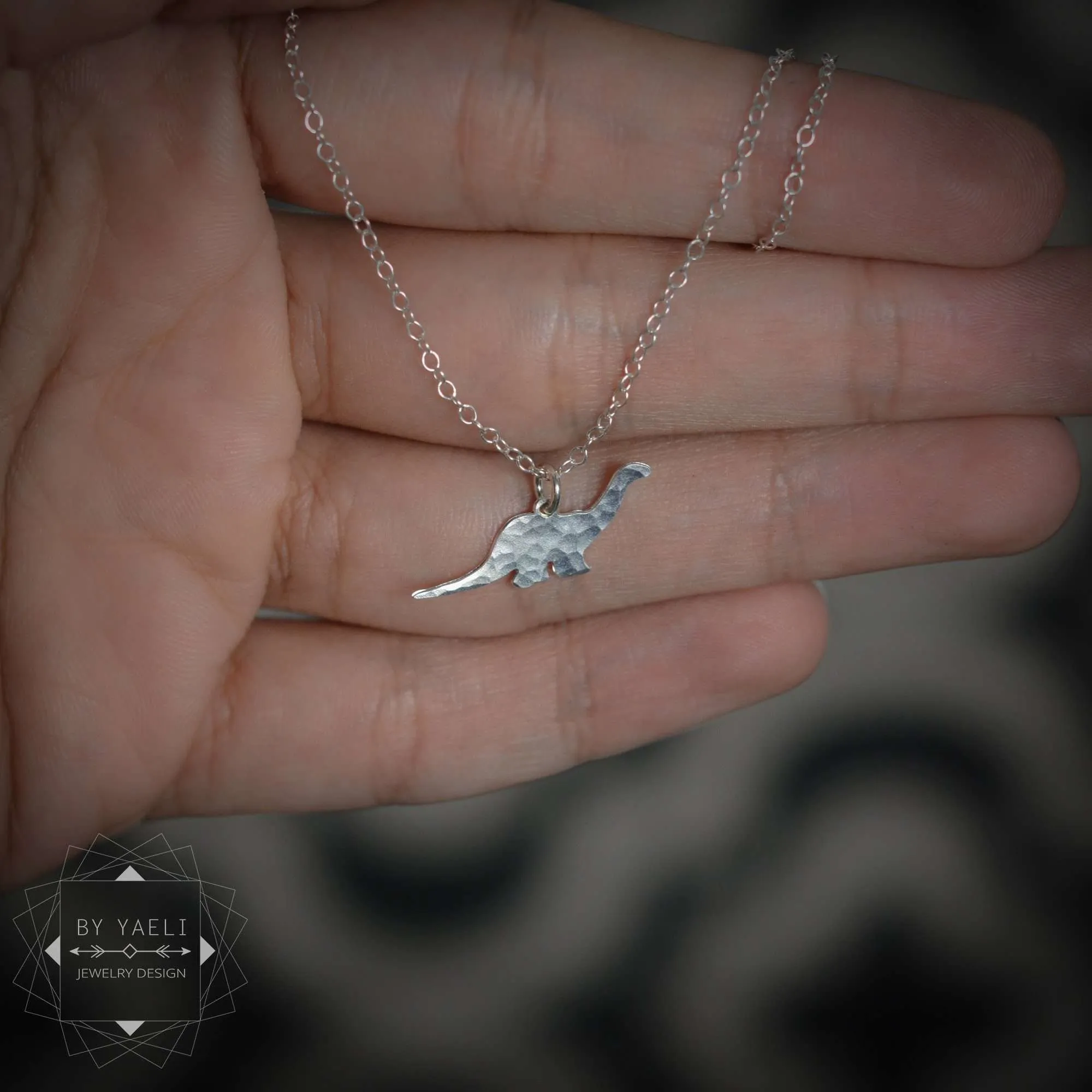 Dinosaur necklace silver brachiosaurus dinosaur charm dinosaur jewelry