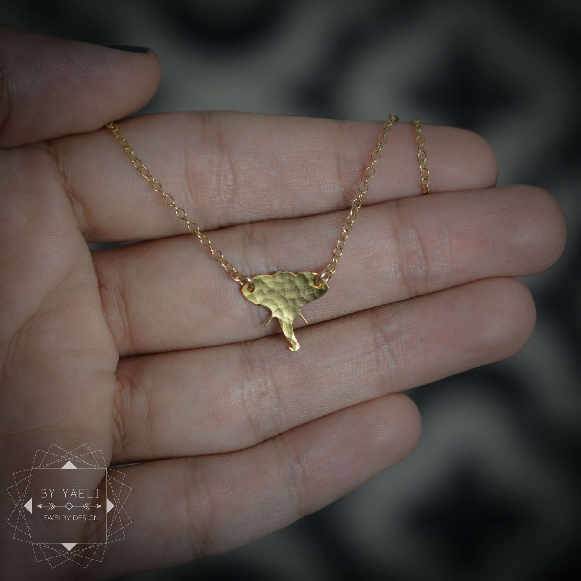 Elephant necklace dainty gold elephant charm elephant jewelry elephant pendant