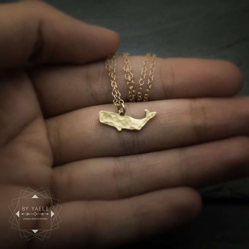 Whale necklace gold sperm whale charm ocean necklace whale jewelry