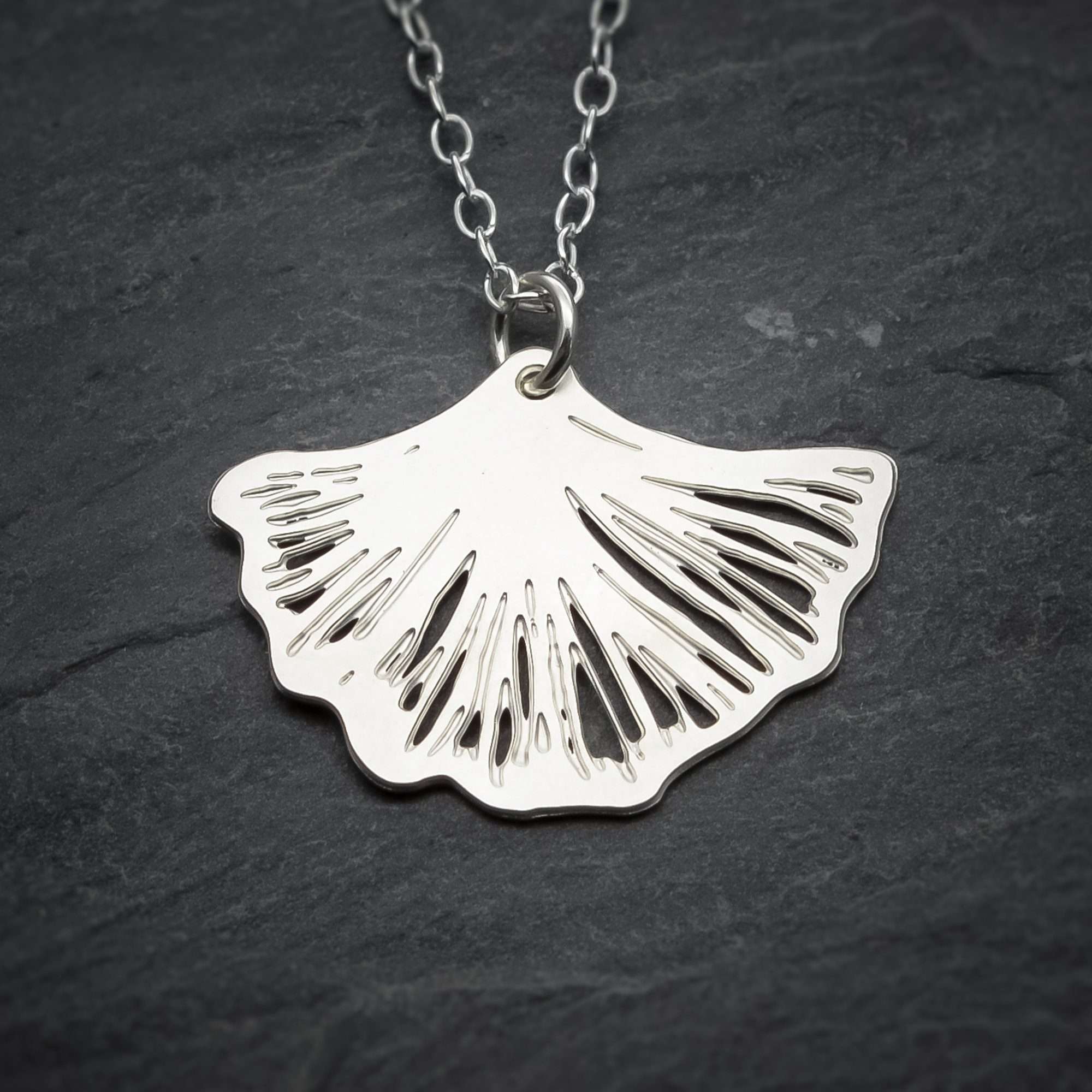 Ginkgo leaf necklace silver leaf necklace ginkgo leaf charm