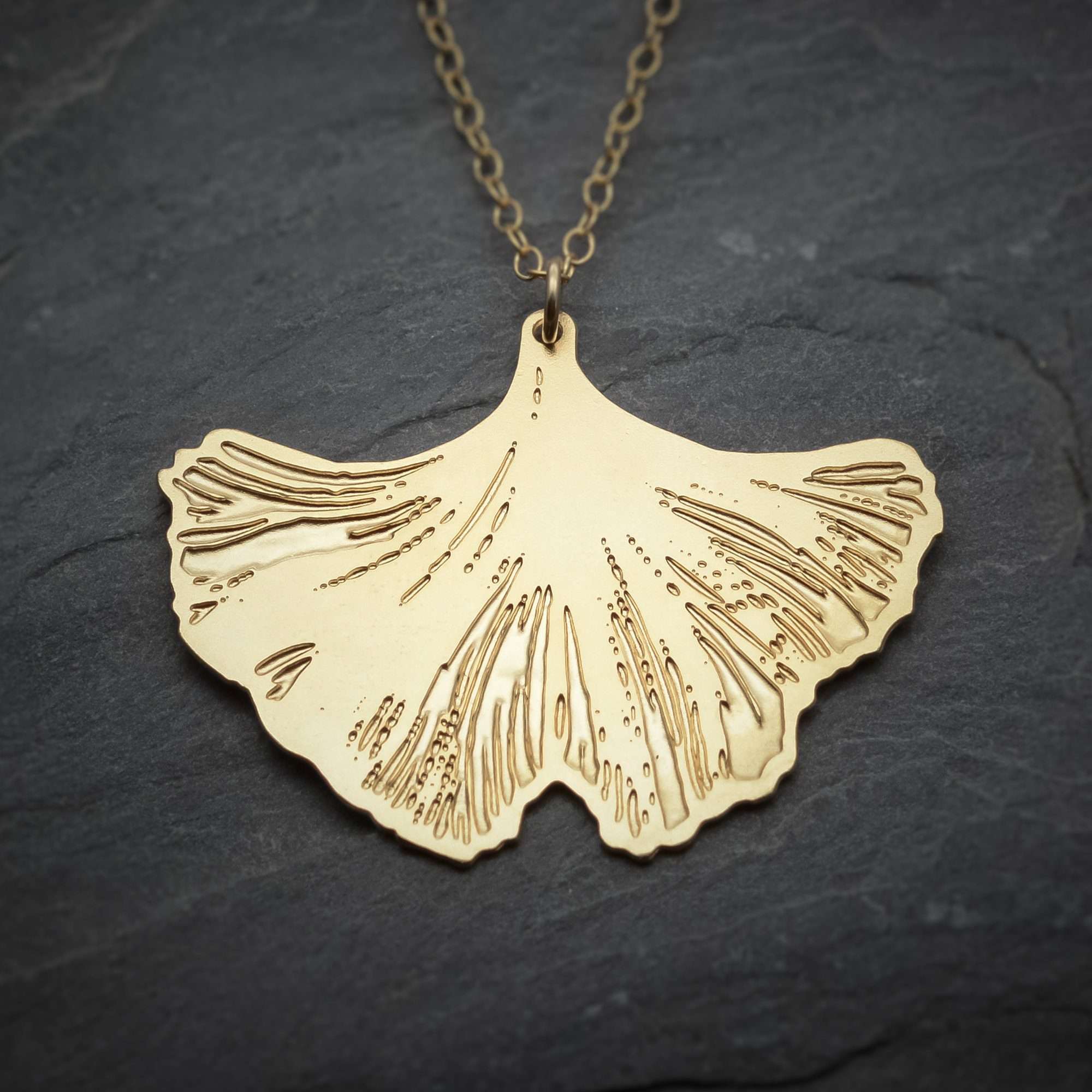 Ginkgo necklace Ginkgo leaf necklace gold leaf pendant Japanese jewelry Ginkgo pendant