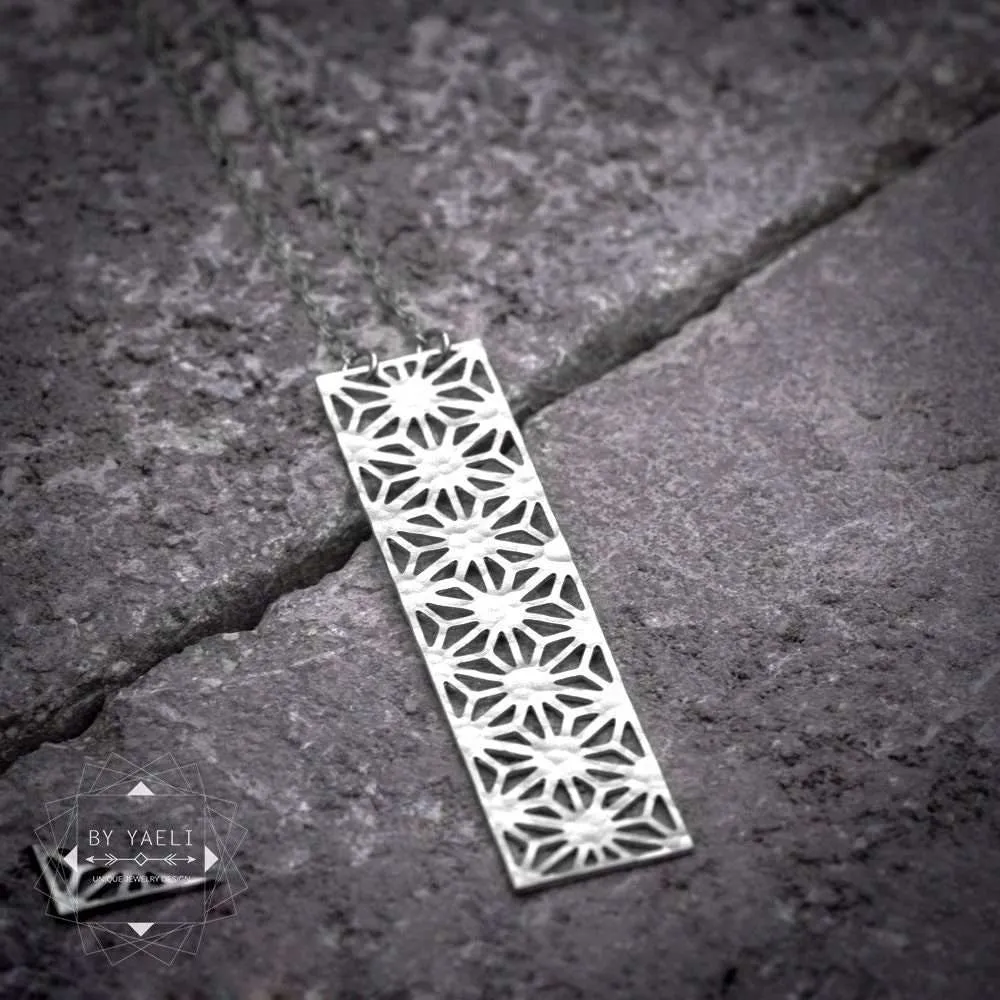 Geometric necklace rectangular necklace gift for her