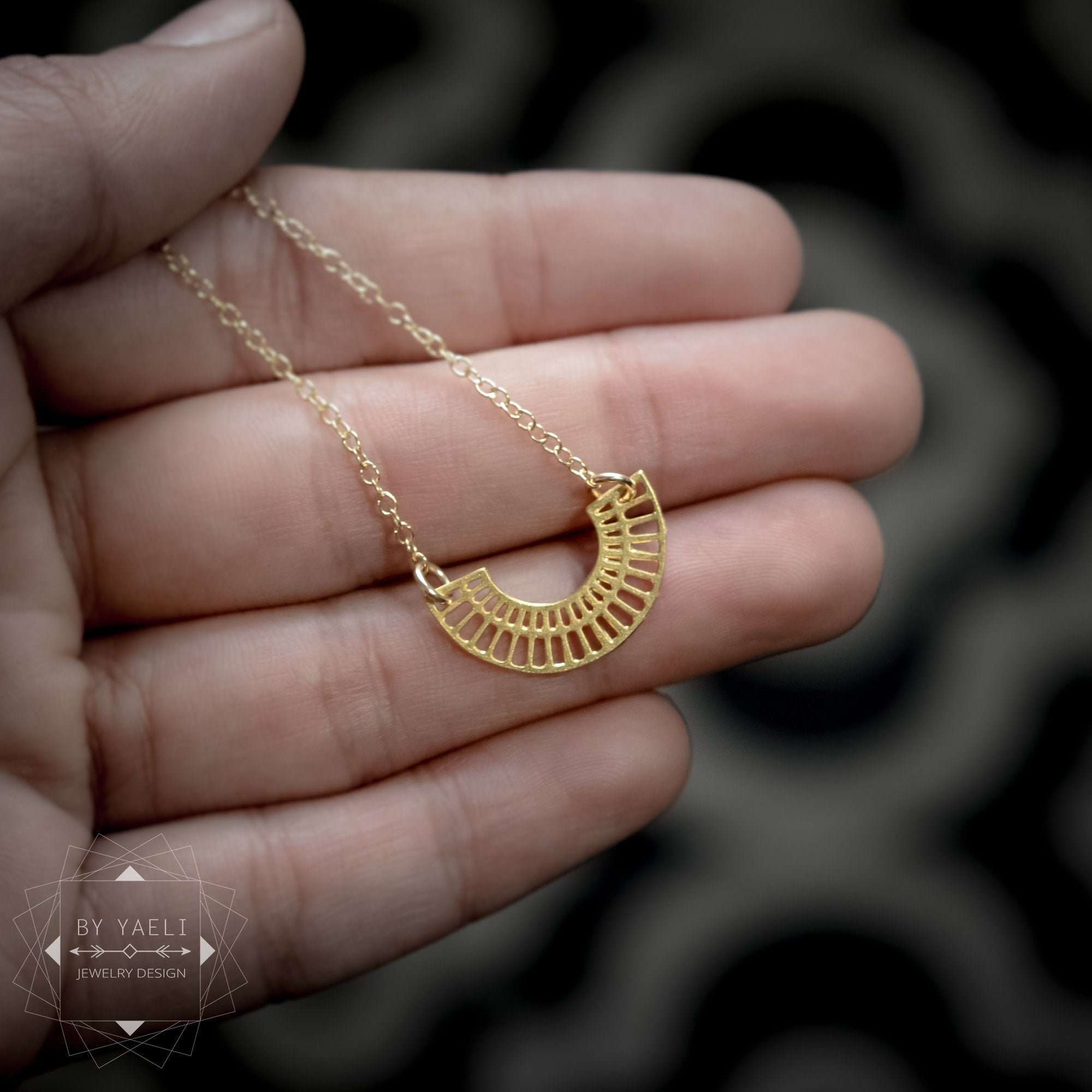 Geometric necklace circle necklace open circle pendant circle jewelry