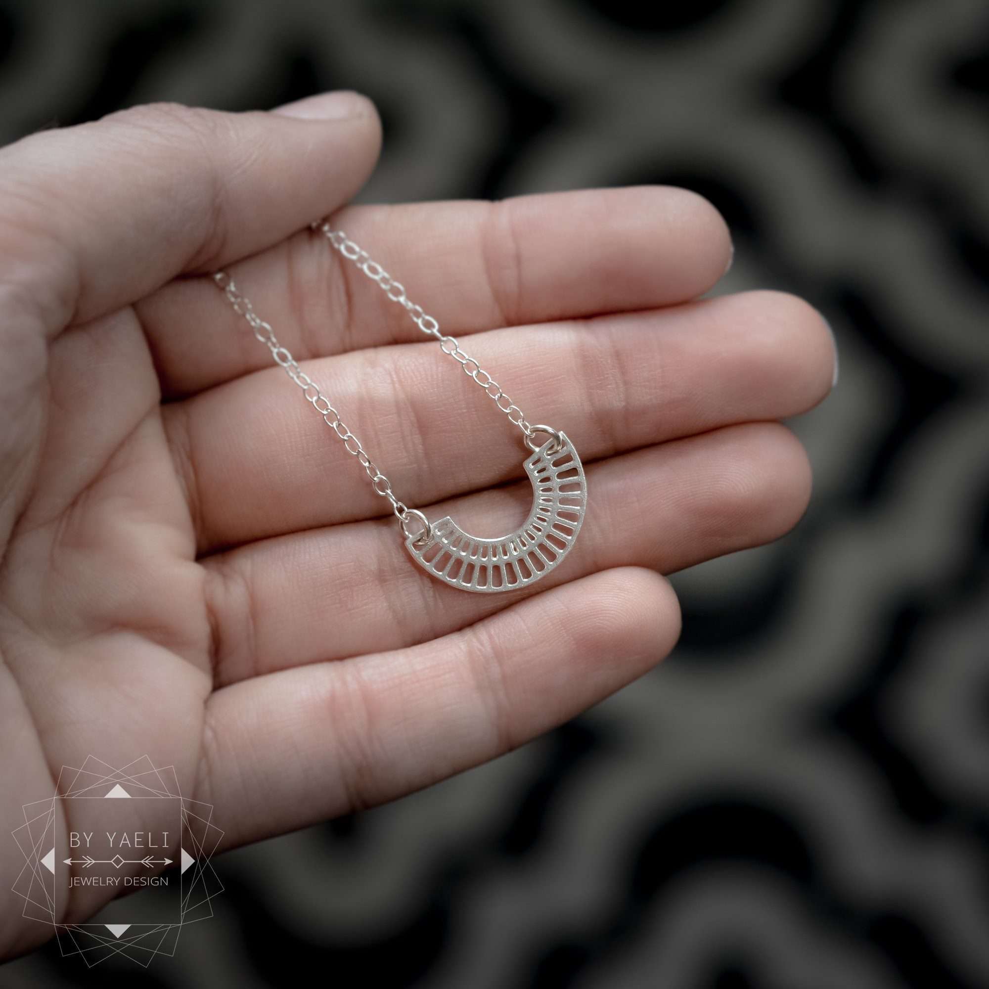 Geometric necklace circle necklace open circle necklace minimalist necklace