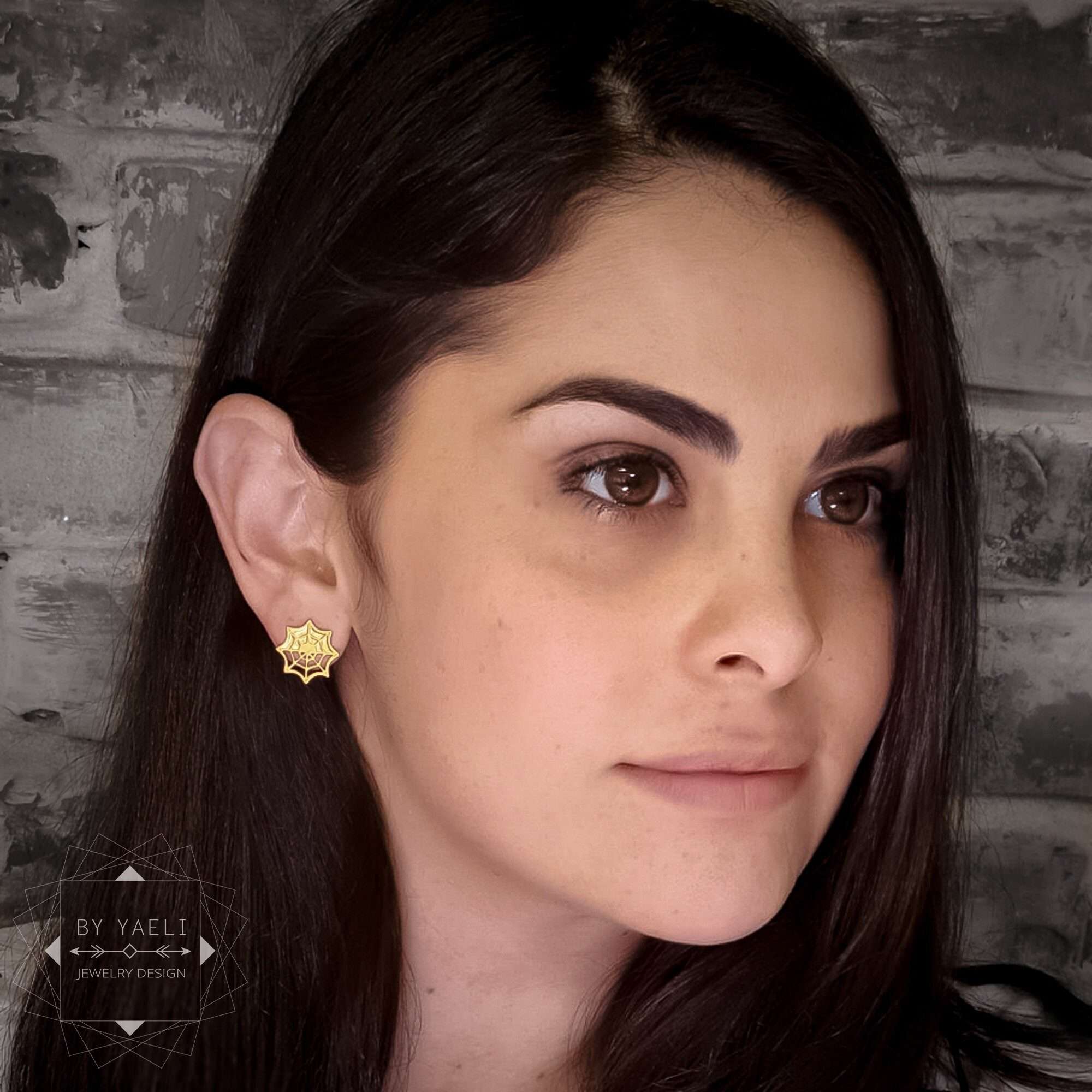 Spider web earrings statement stud earrings cut spider web gothic jewelry gothic earrings