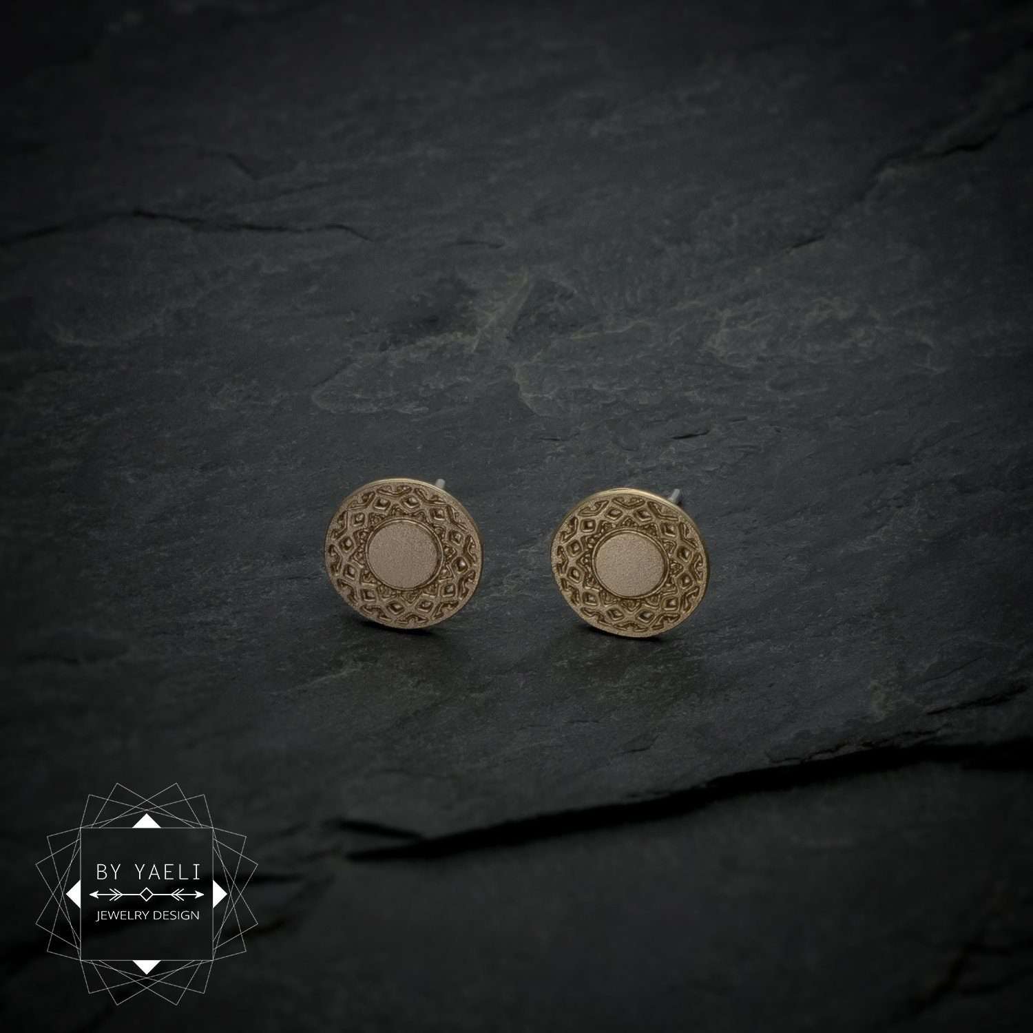 Circle earrings circle stud earrings geometric earrings gold disc stud earrings 4 Circle earrings circle stud earrings geometric earrings gold disc stud earrings - Image 4