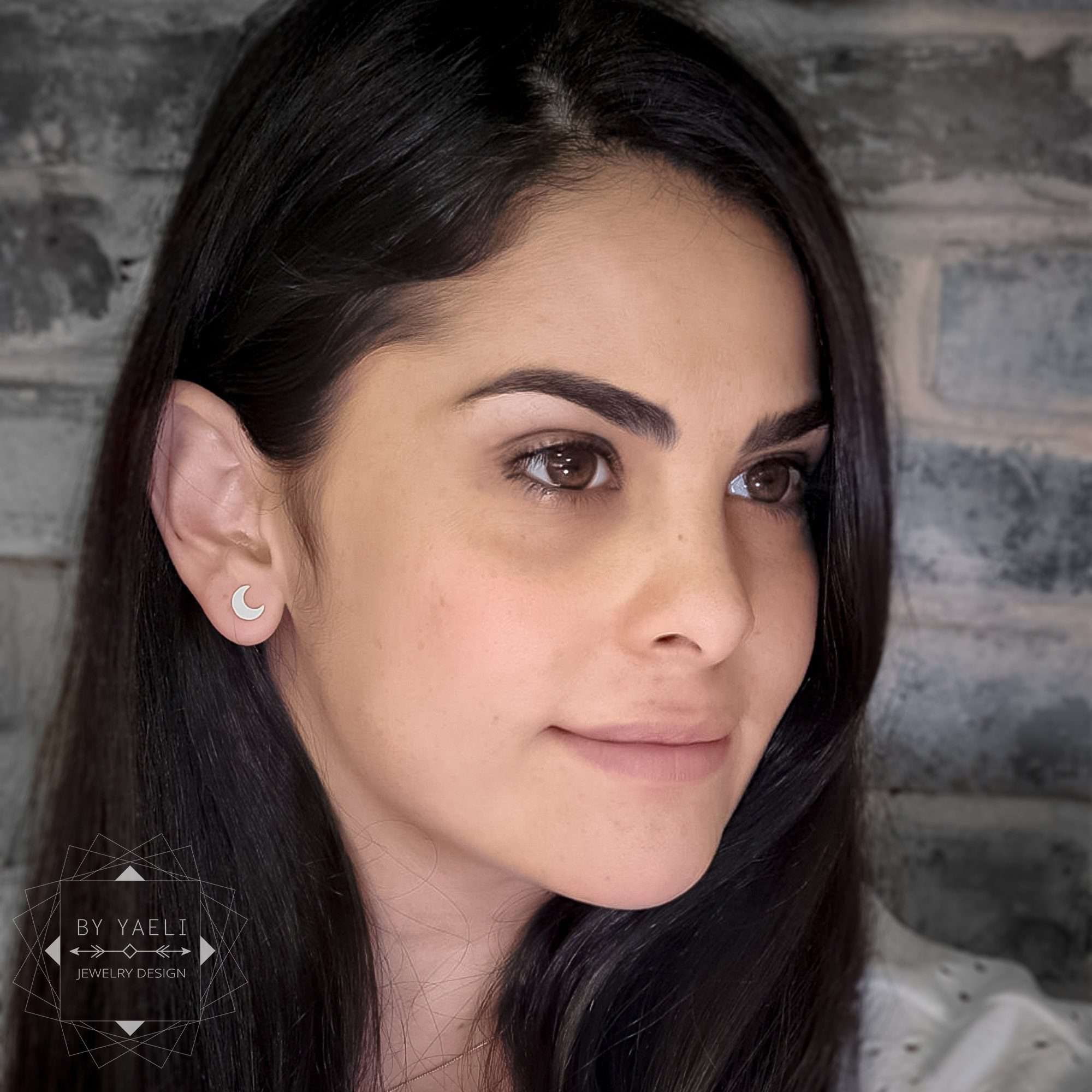 Moon earrings crescent earrings silver moon celestial earrings moon post earrings