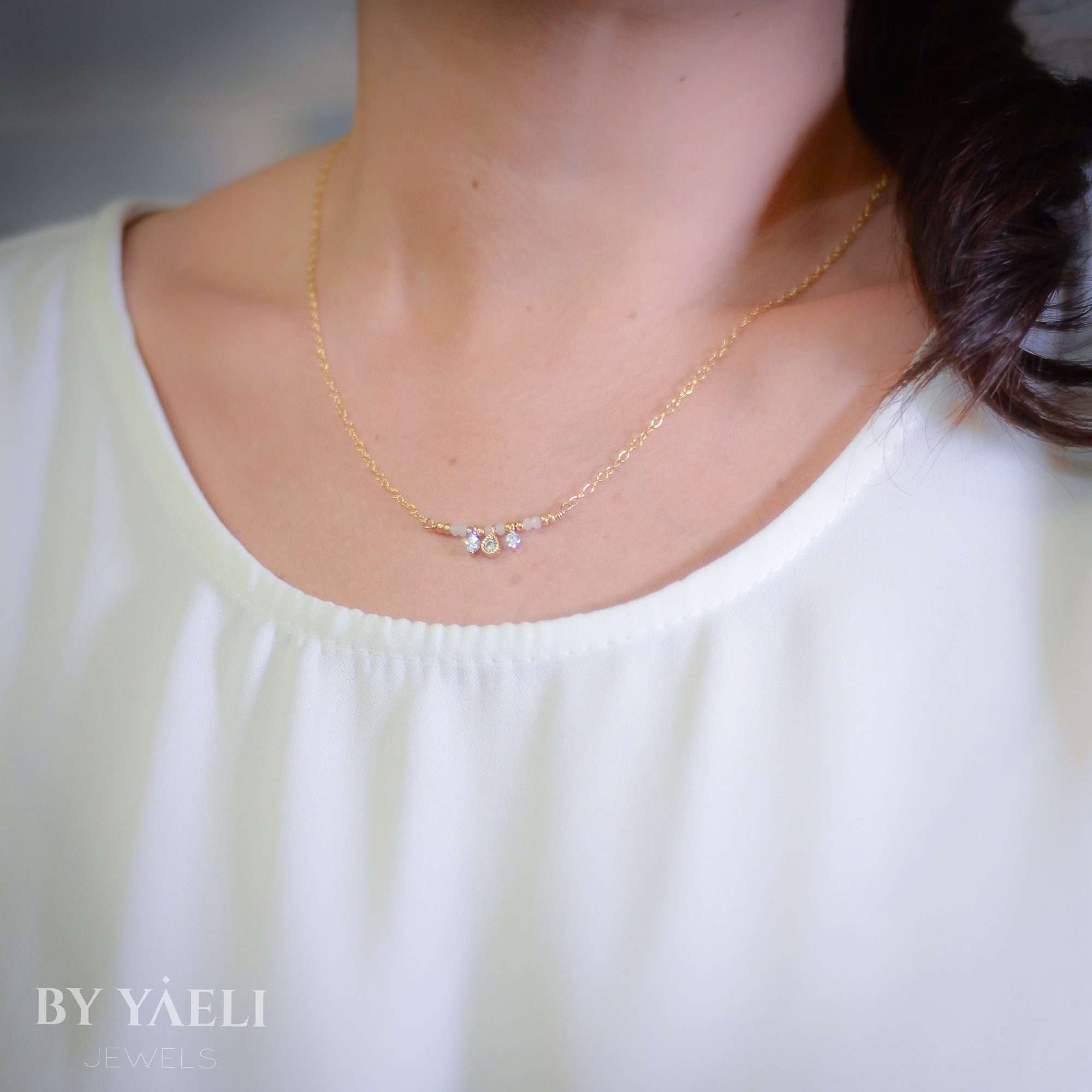 Zirconia necklace cubic zirconia necklace April birthstone necklace