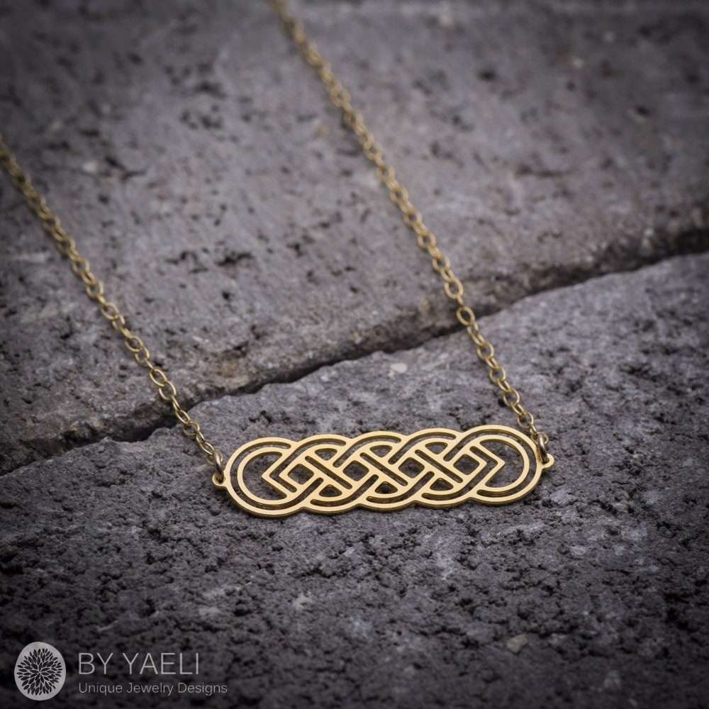 Celtic knot necklace gold infinity necklace Irish jewelry Celtic necklace