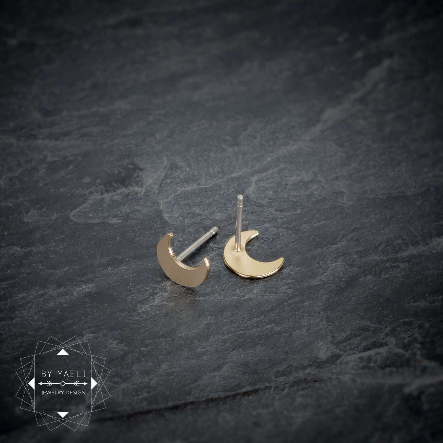 Moon earrings gold crescent earrings celestial earrings moon post earrings Christmas gift