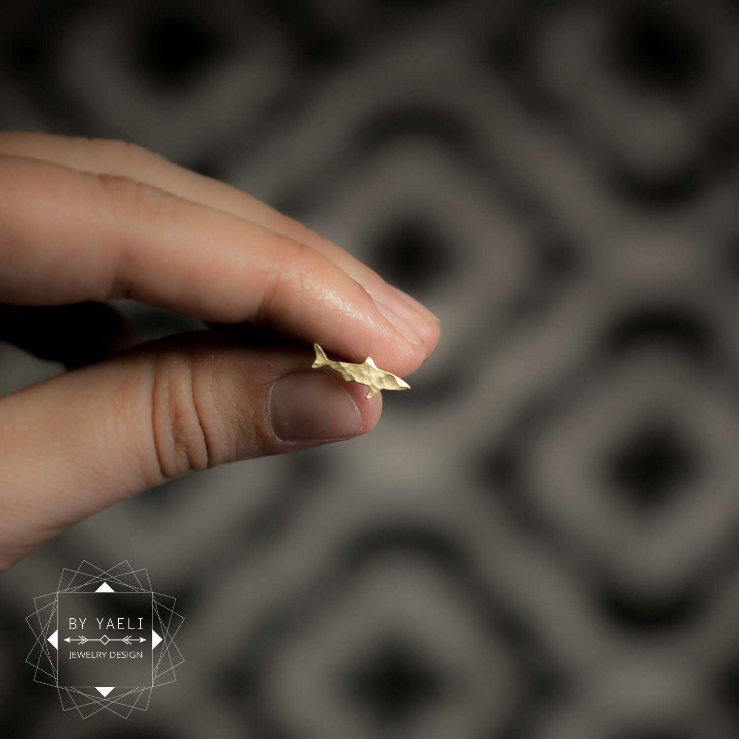 Shark earrings gold shark stud earrings tiny shark post earrings