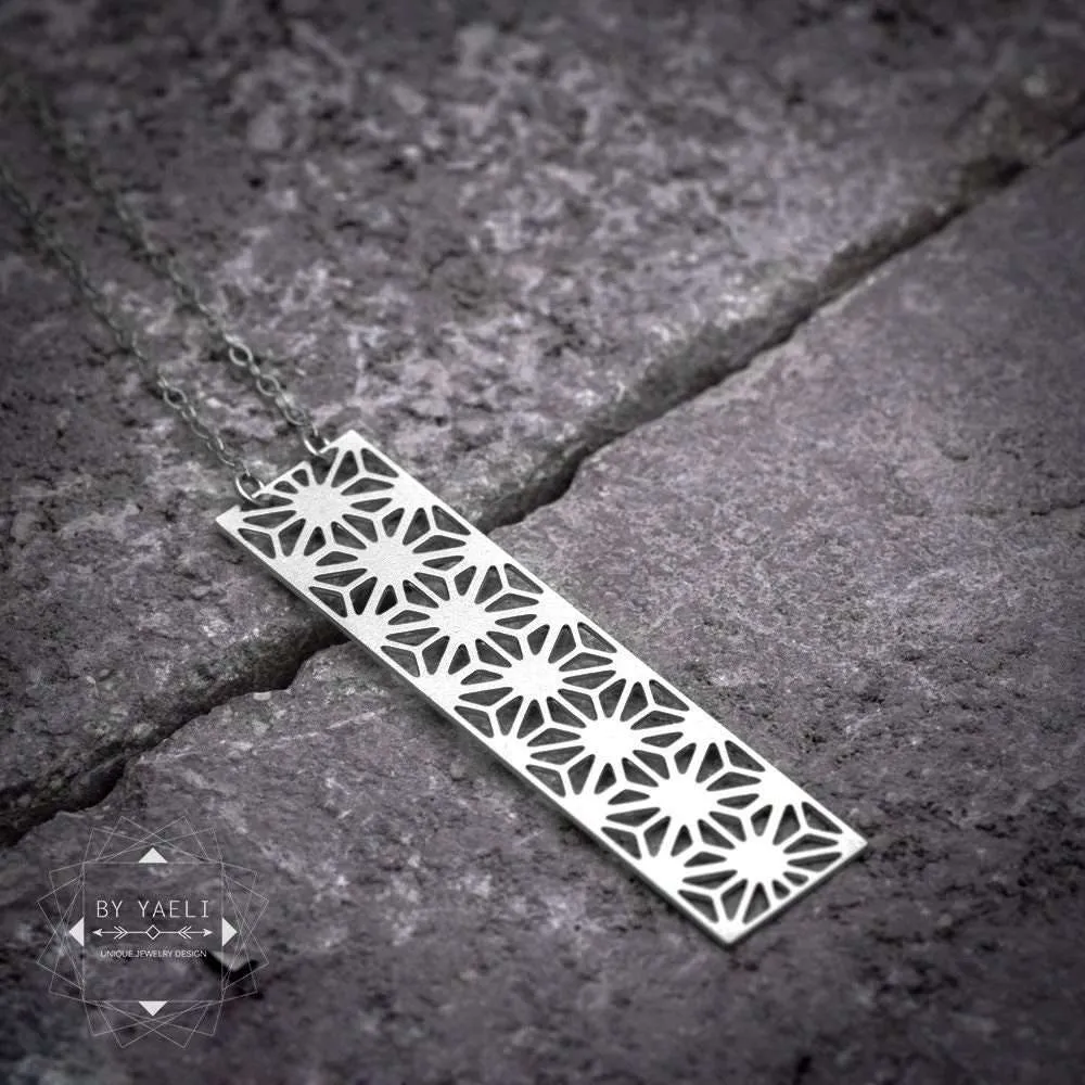 Geometric necklace rectangular necklace gift for her
