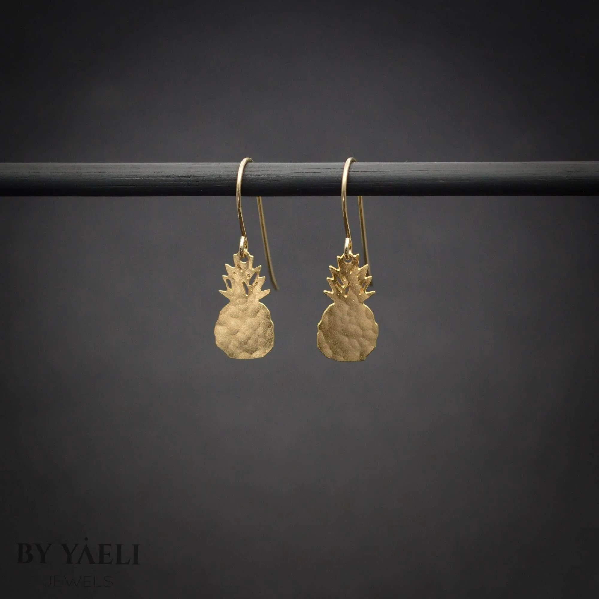 Gold pineapple earrings ,tropical jewelry 1 Gold pineapple earrings ,tropical jewelry
