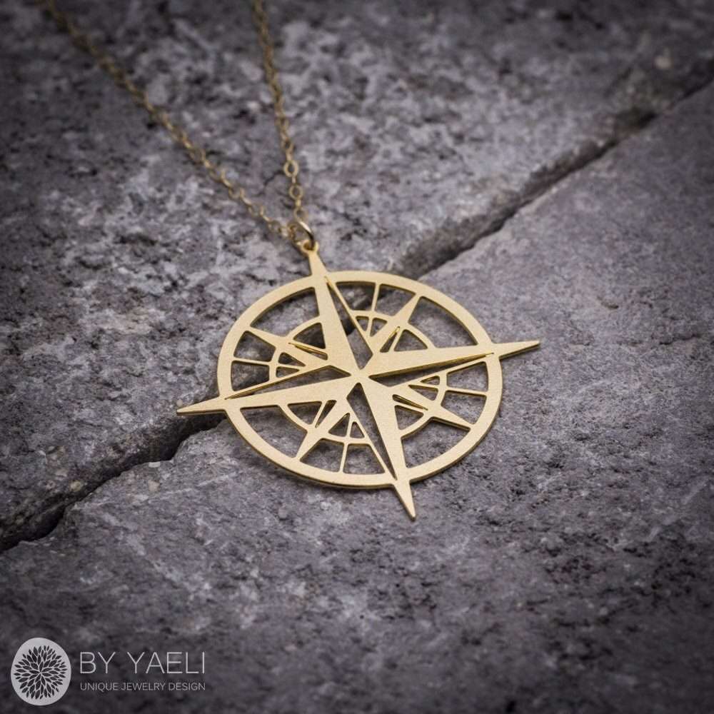 Compass necklace gold ocean necklace gold compass pendant graduation gift