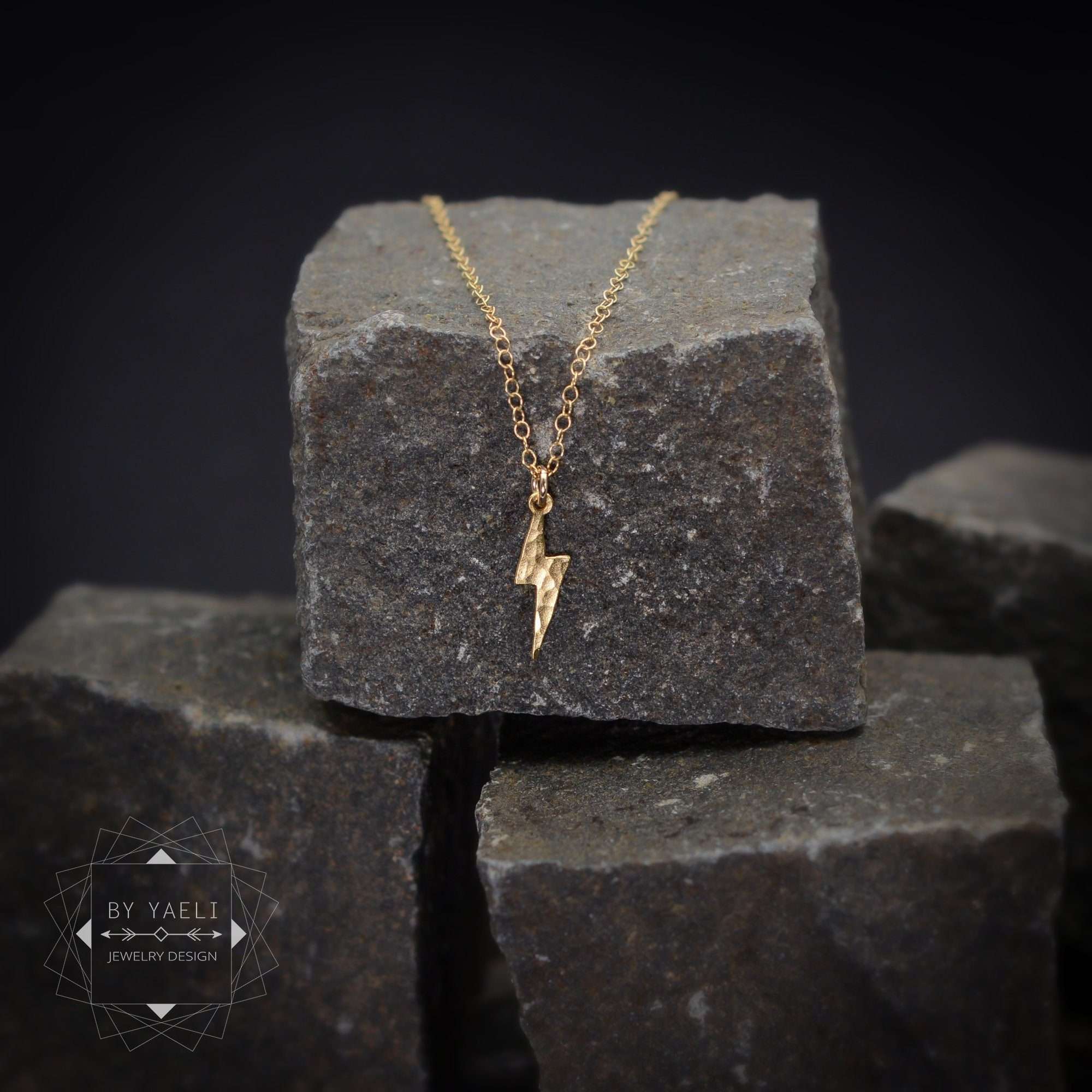 Lightning bolt necklace gold lightning bolt charm minimalist necklace