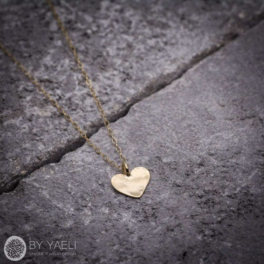 Heart necklace gold heart jewelry friendship charm necklace mom gift pendant