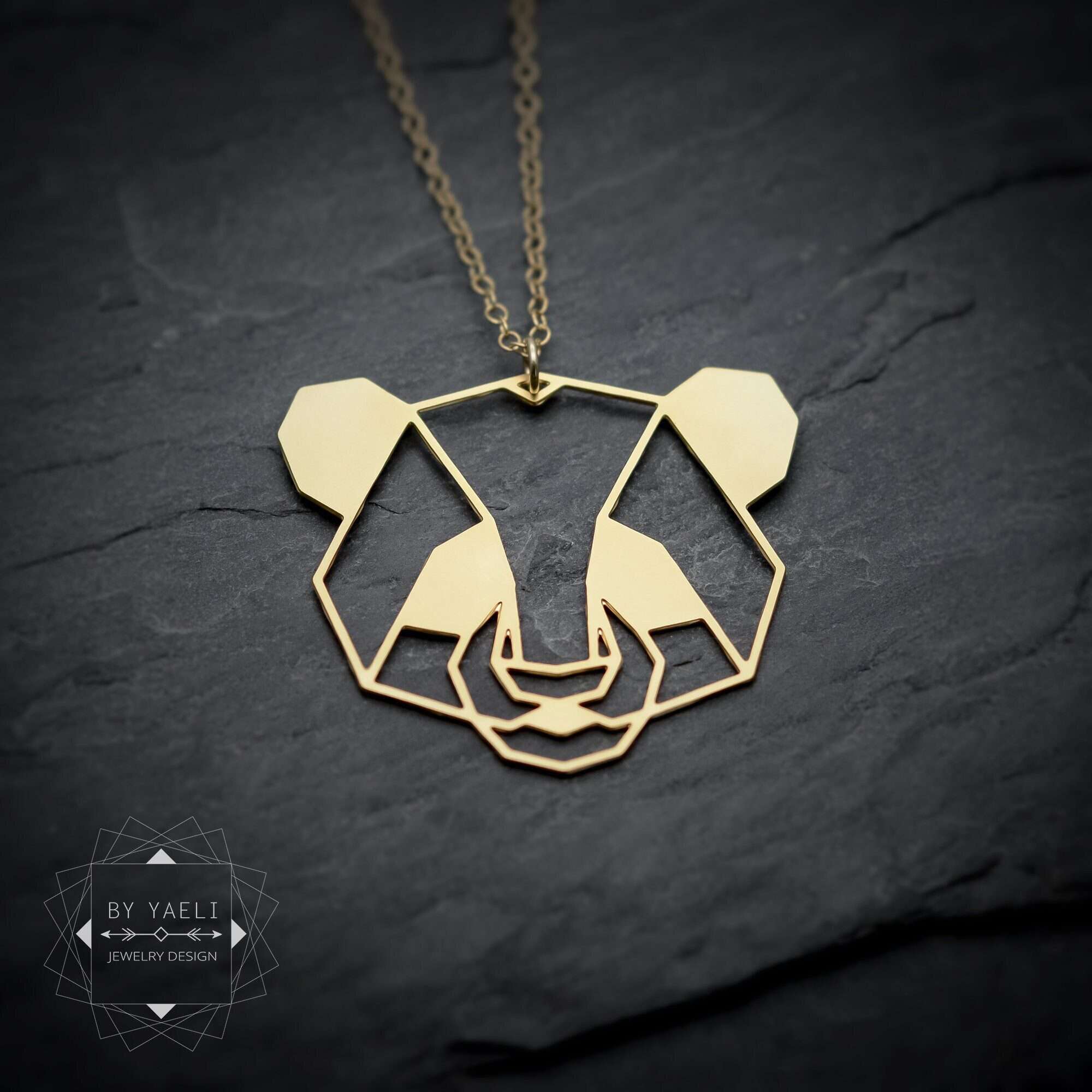 Panda necklace Japanese panda bear gold jewelry