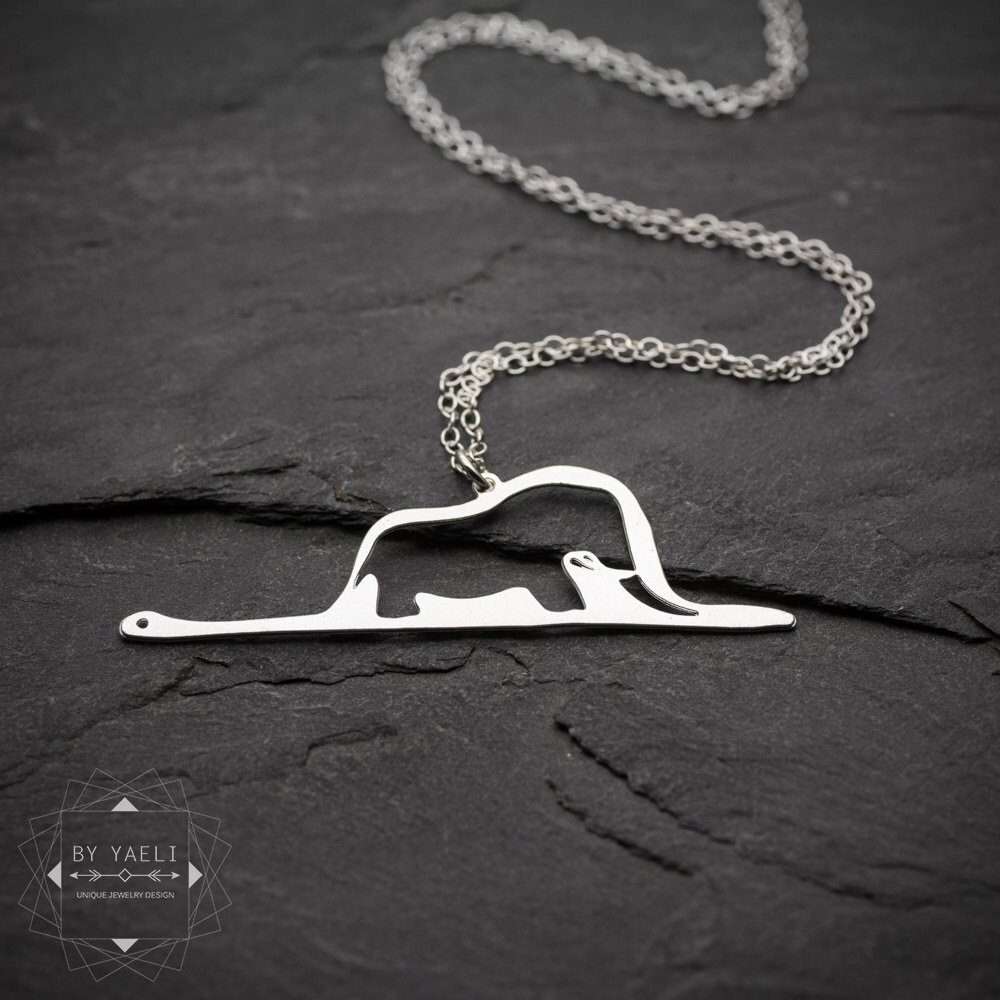 The little prince necklace silver statement necklace petit prince jewelry
