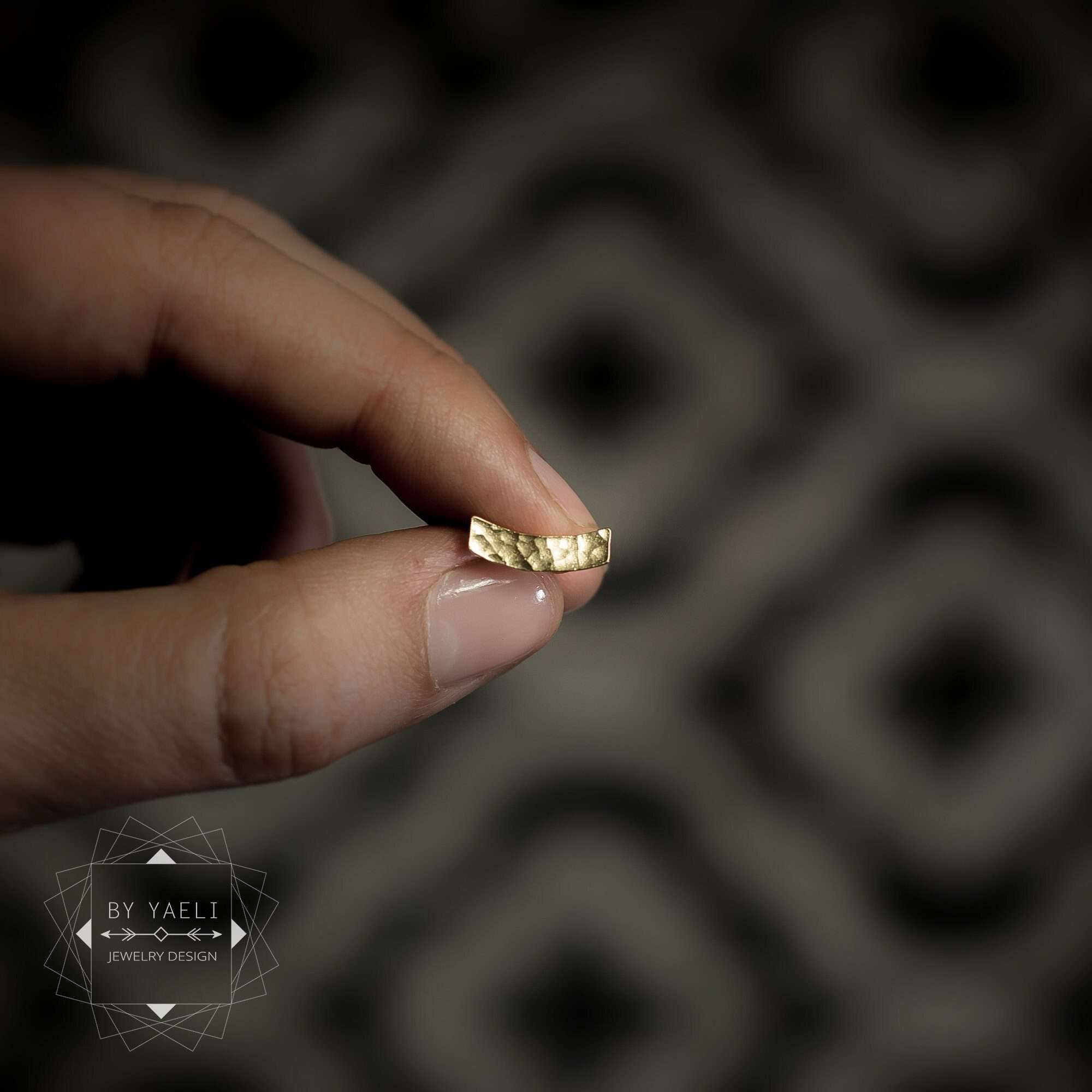 Bar earrings – bar stud earrings, geometric hammered minimalist earrings