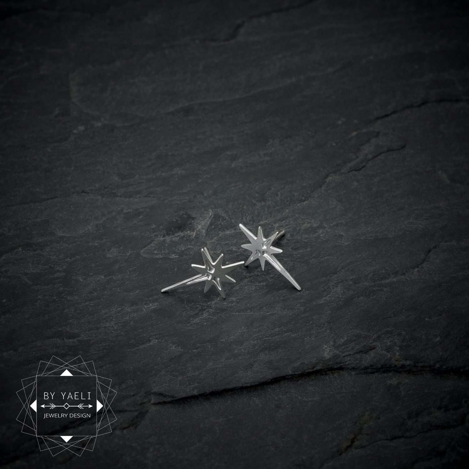 Star earrings spark earrings north star earrings silver star post earrings spark post Christmas gift