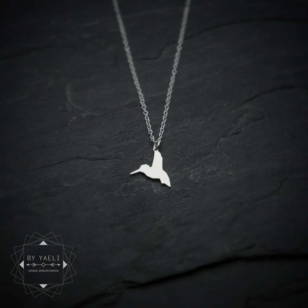 Hummingbird necklace silver petite hummingbird charm hummingbird pendant