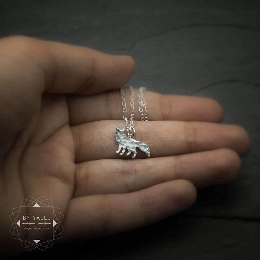 Fox necklace tiny silver fox charm fox pendant fox gift for here