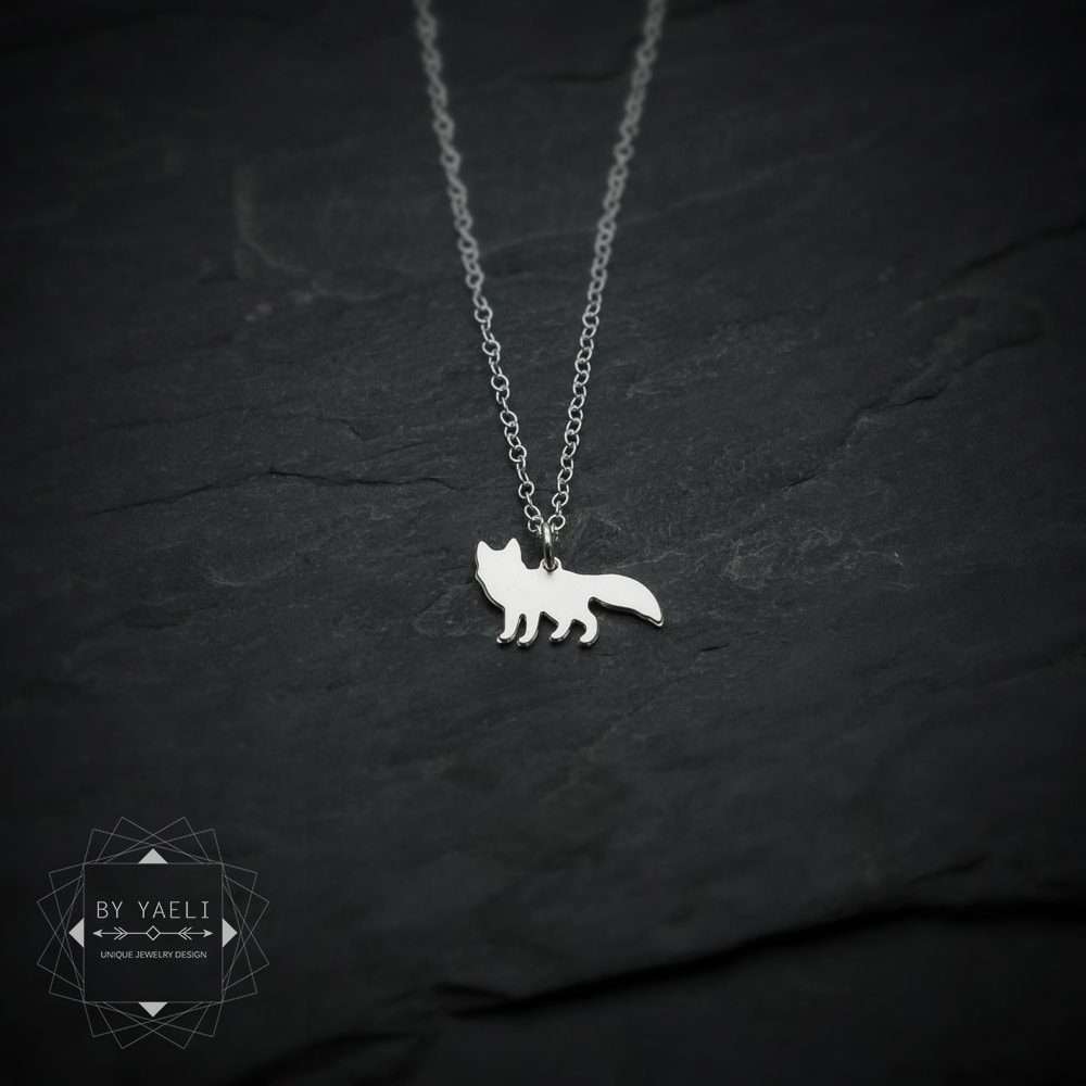 Fox necklace tiny silver fox charm fox pendant fox gift for here
