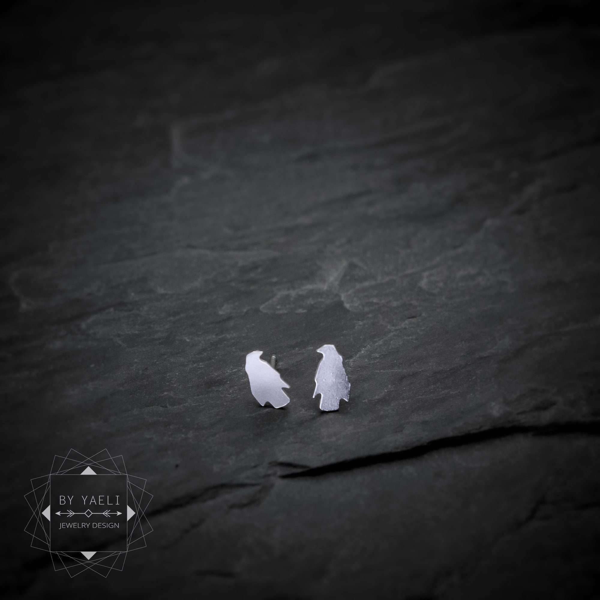 Penguin earrings tiny penguin stud earrings adorable silver penguin post