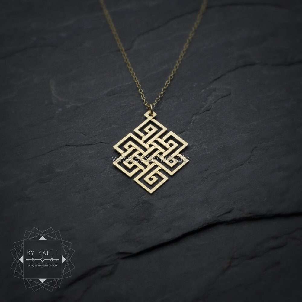 Celtic knot necklace sacred geometry gold Celtic jewelry Celtic knot pendant