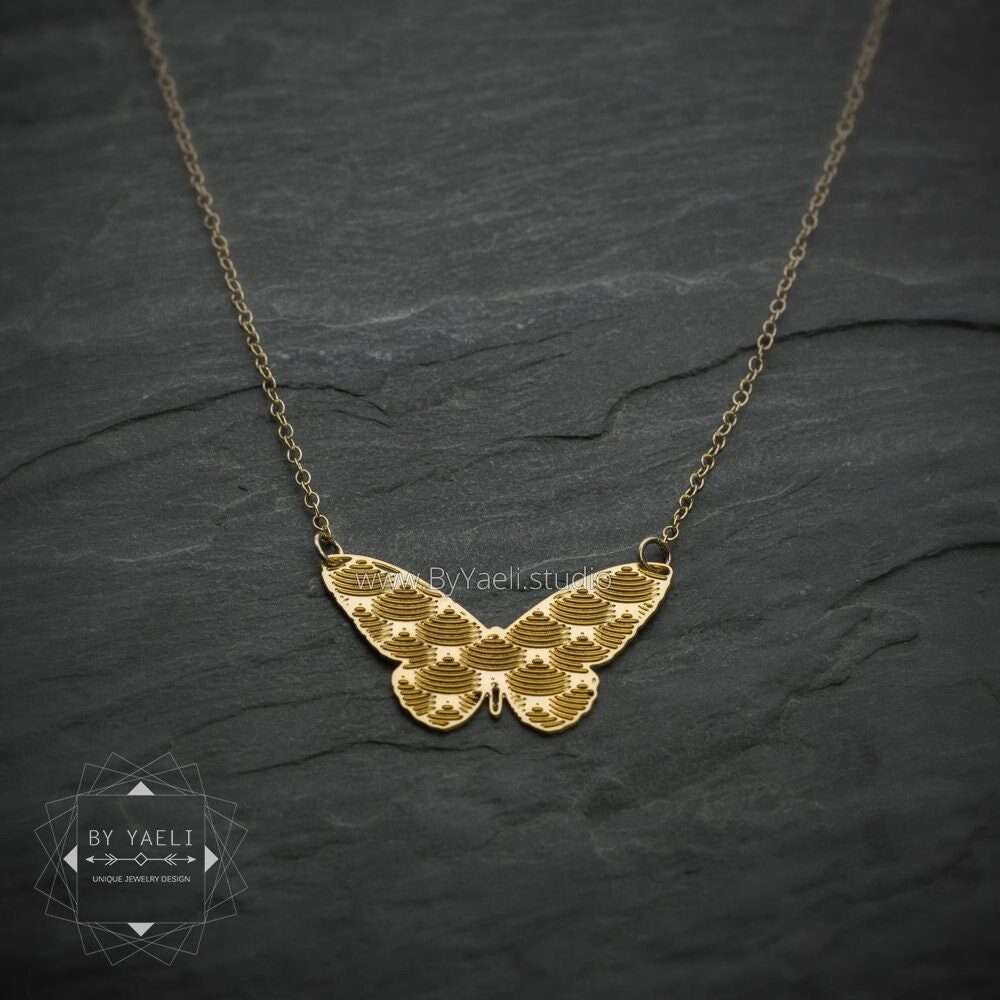 Butterfly necklace gold butterfly pendant butterfly jewelry geometric butterfly