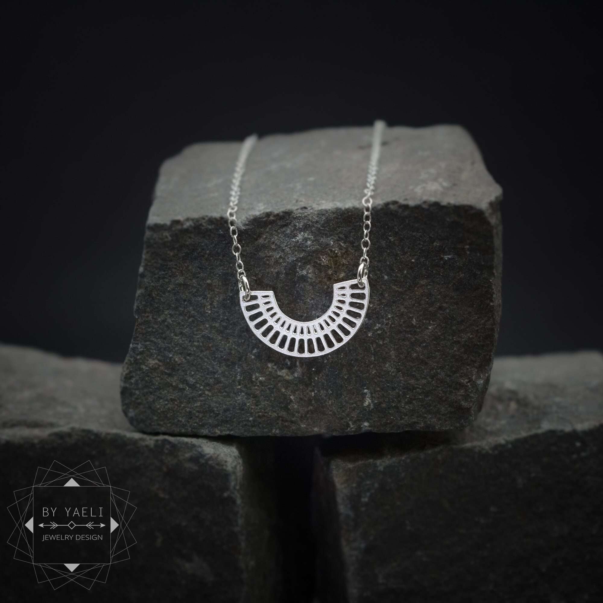 Geometric necklace circle necklace open circle necklace minimalist necklace